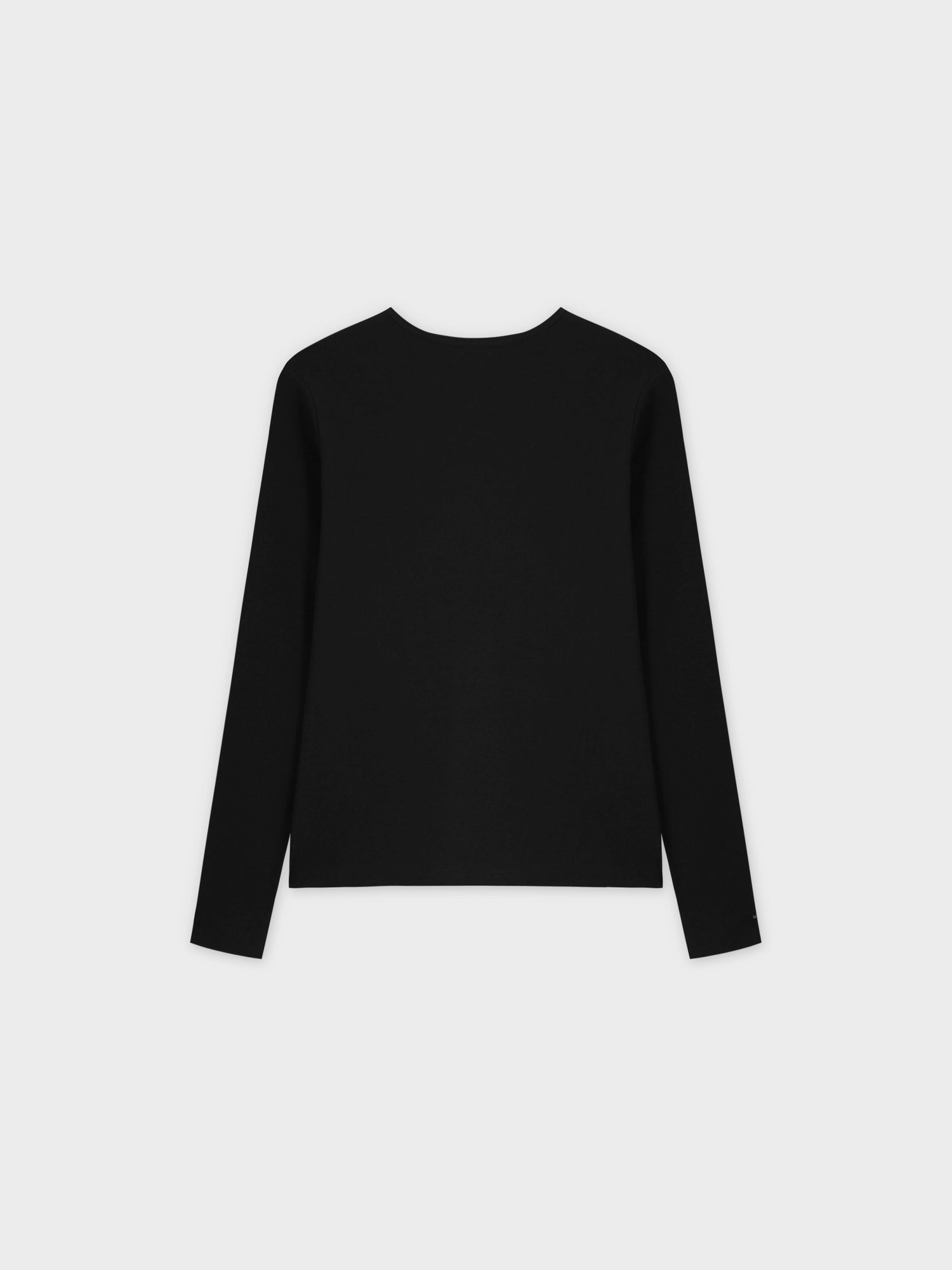Basic High V Tee Long Sleeve-Black