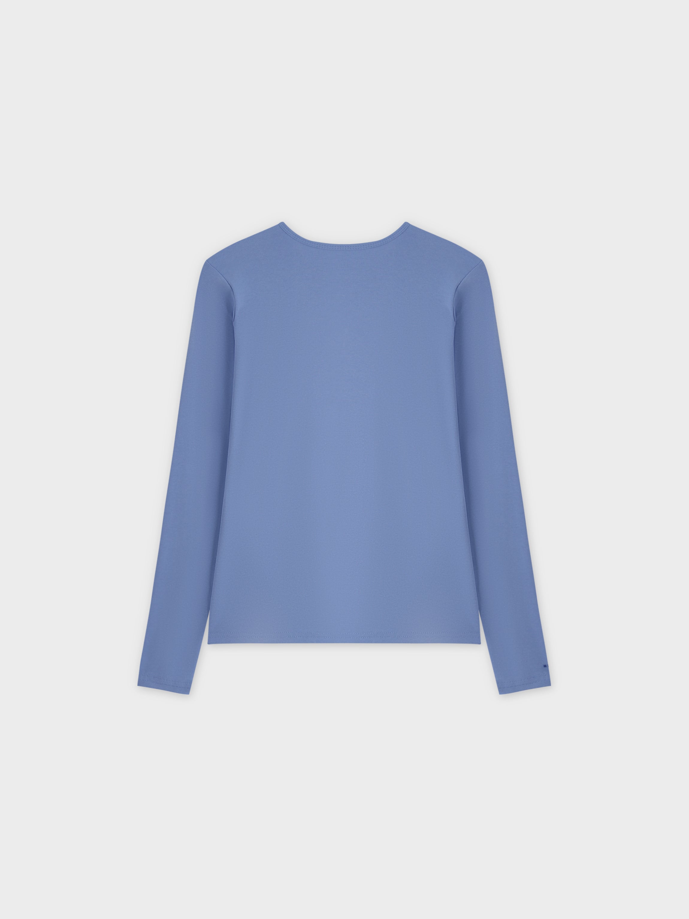 Basic High V Tee LS-Periwinkle