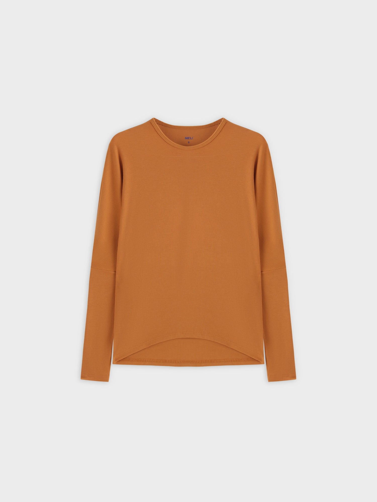 Crew acanalado Dolman-Cognac