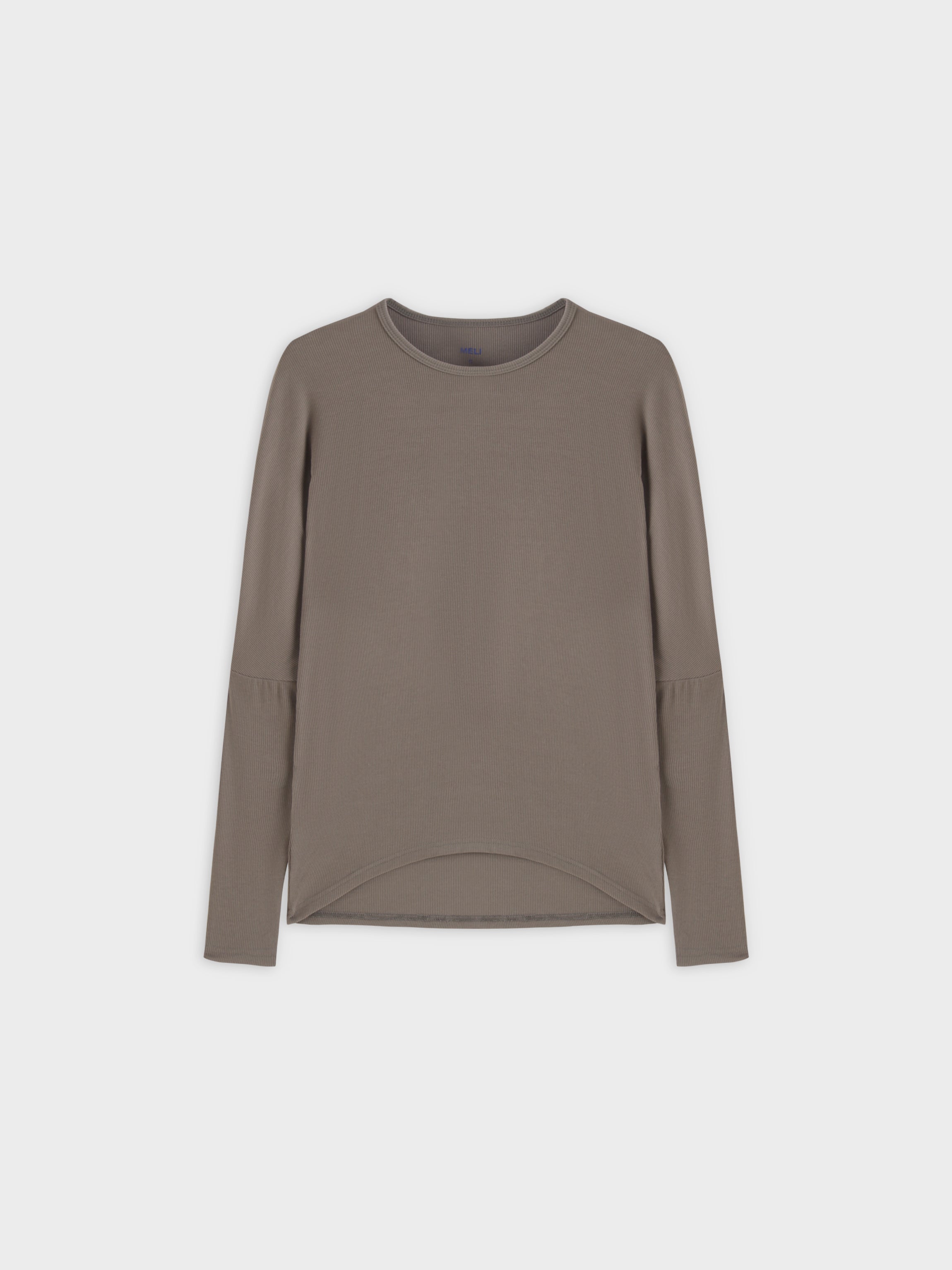 Crew Ribbed Dolman-Olive