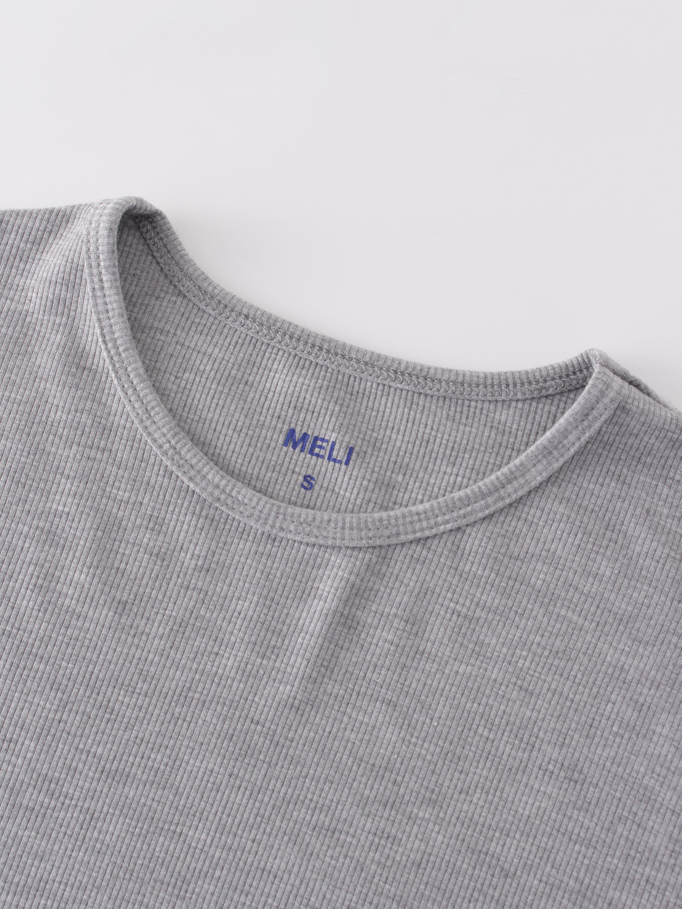 Crew Ribbed Dolman-Gris jaspeado