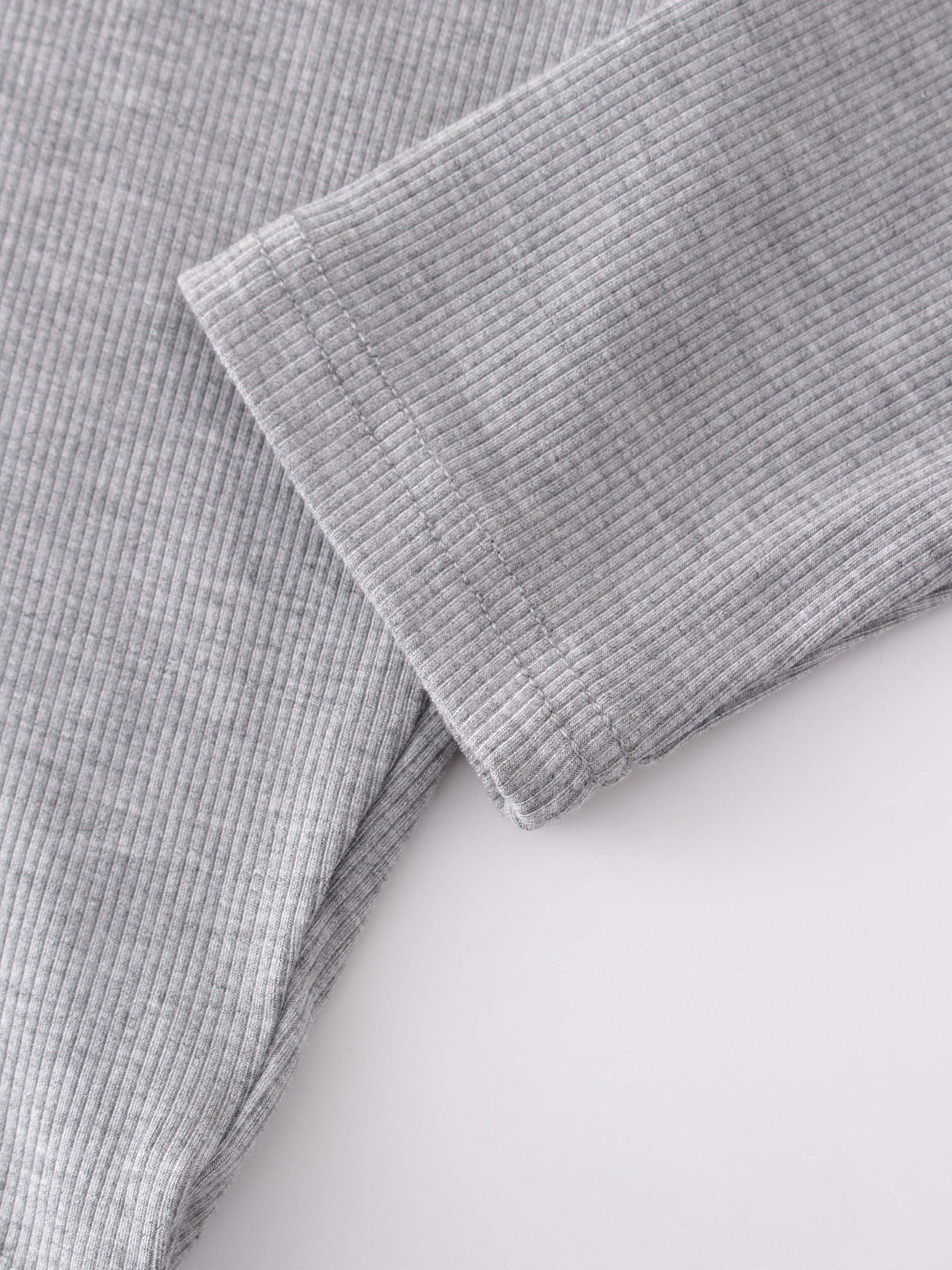 Crew Ribbed Dolman-Gris jaspeado