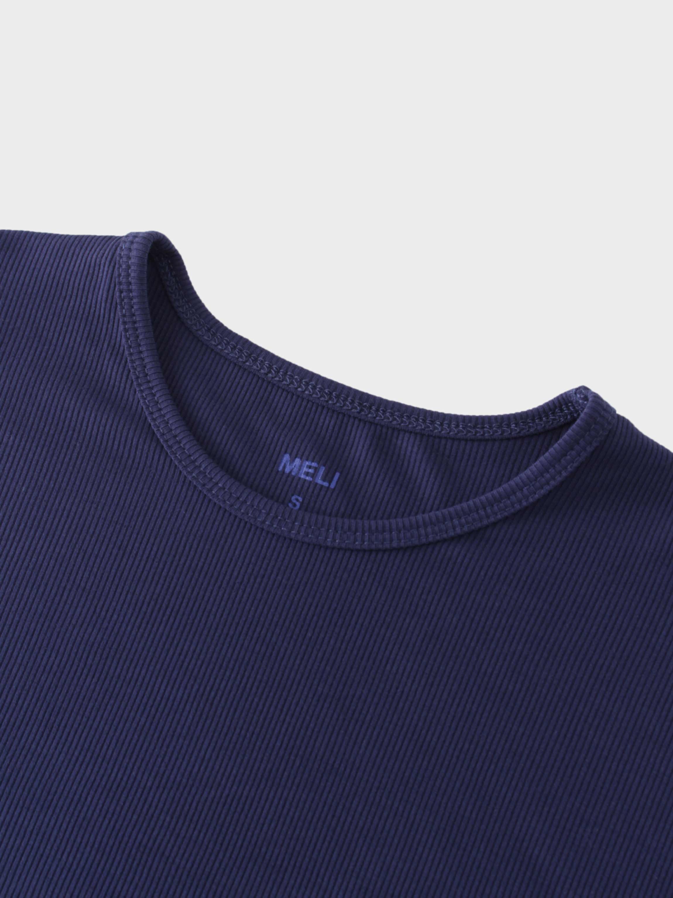 Crew Ribbed Dolman-Navy