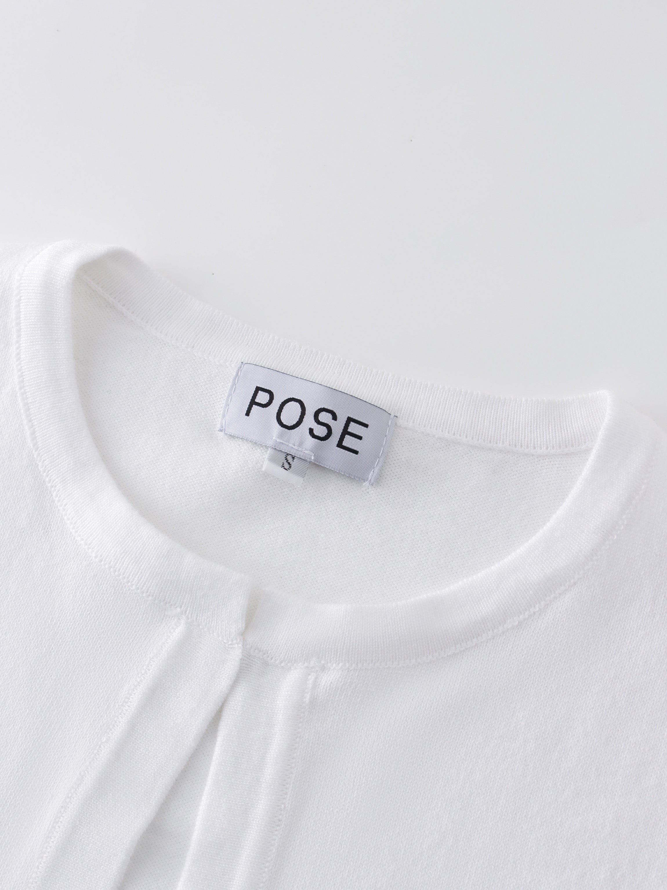 Bolero plano con ribete de canalé-Blanco