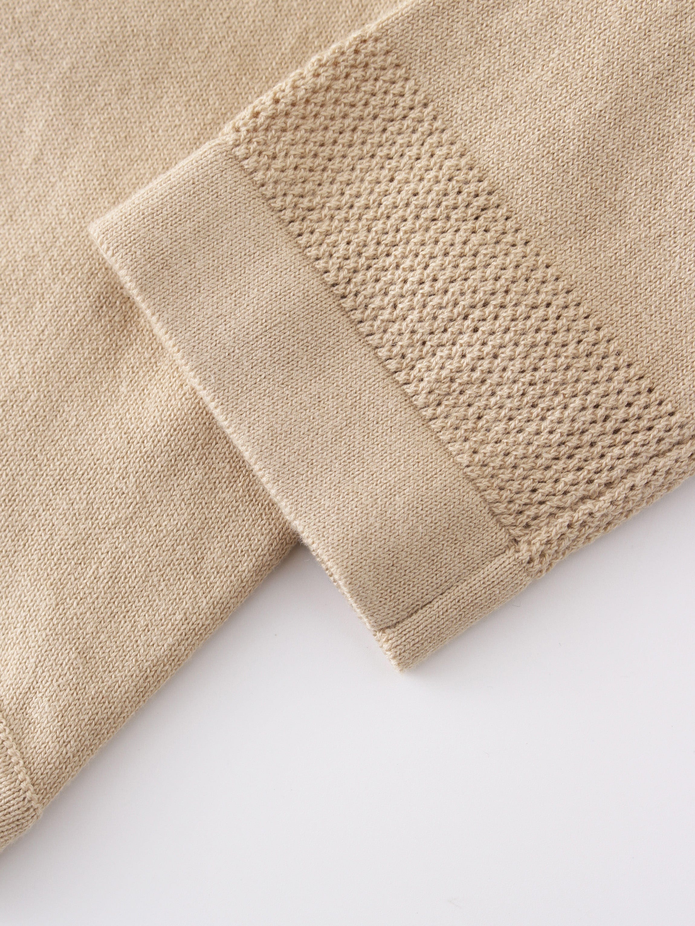 Bolero plano con ribete acanalado-bronceado