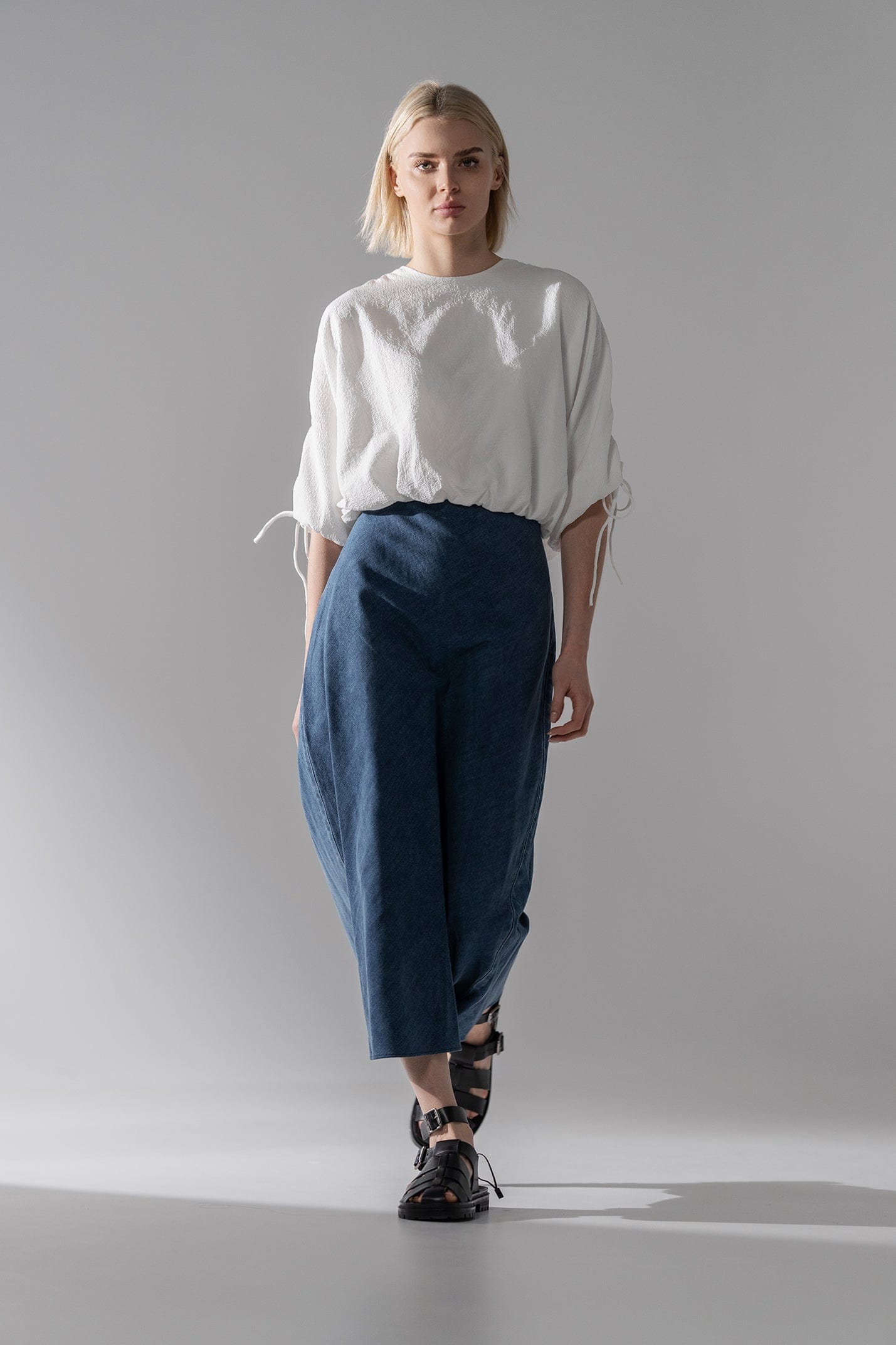 Classic Denim Skirt 37"-Medium Blue