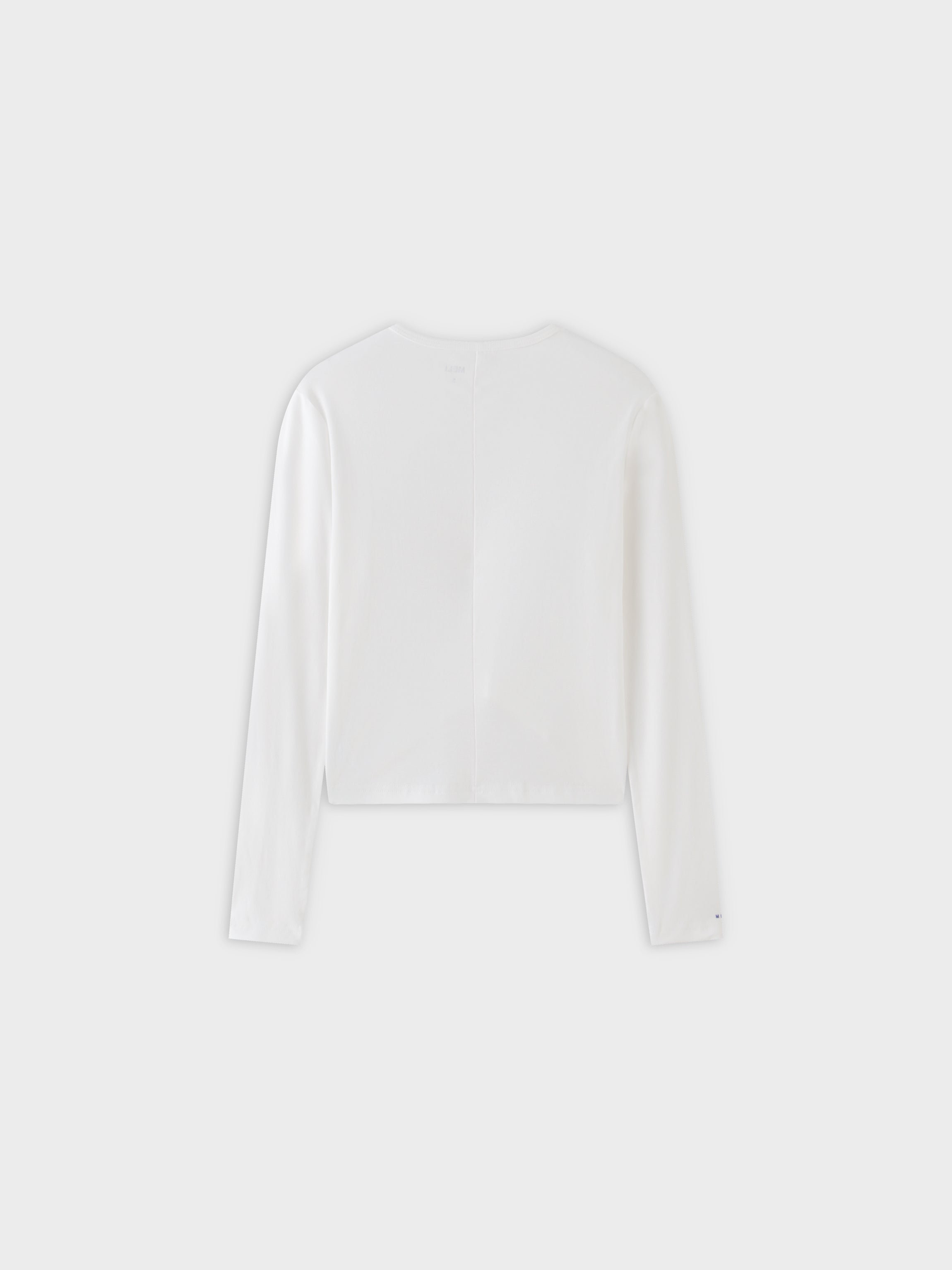 Camiseta con parte inferior en V-Blanco