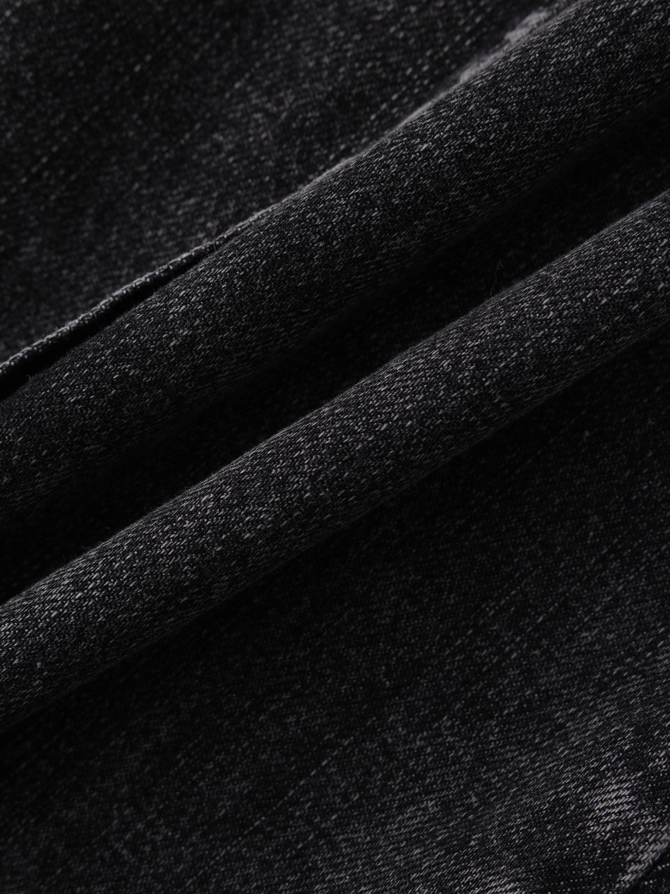 Denim Seamed Skirt-Black