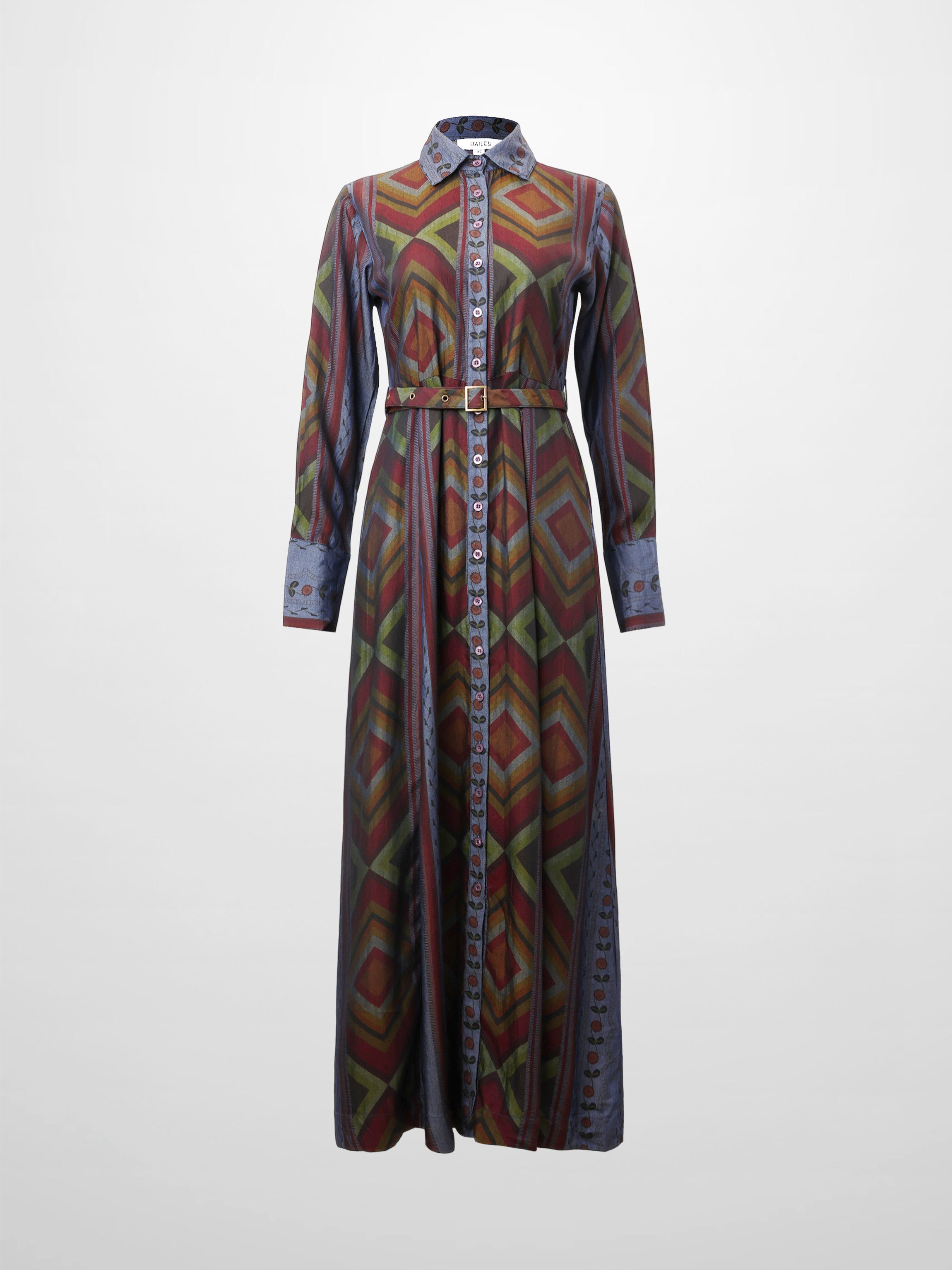 Tencel Printed Shirtdress-Aztec