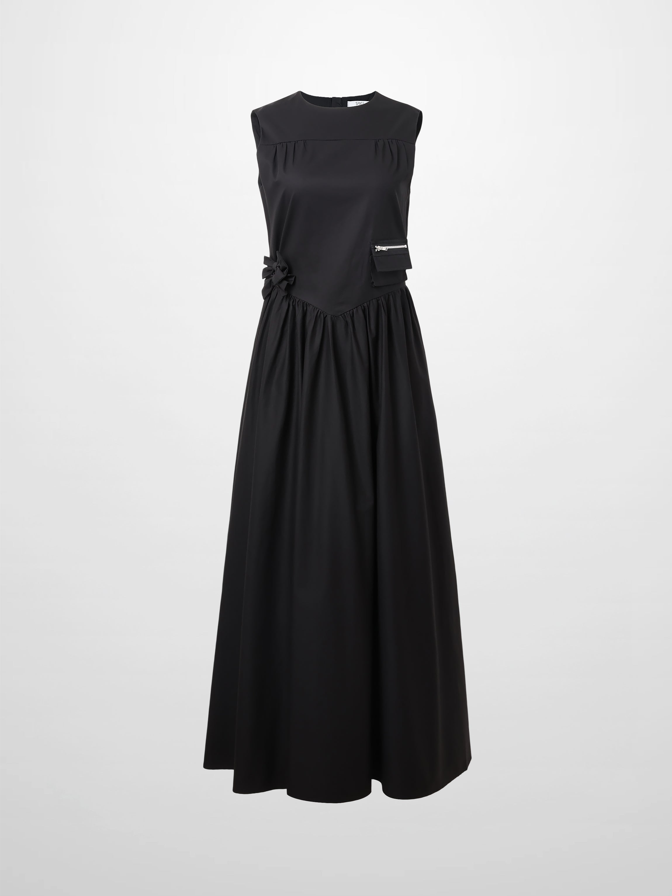 Space Women's V Gathered Waist Jumper Sleeveless Maxi Dress - Size 2 - Black Space Women's V Gathered Waist Jumper Sleeveless Maxi Dress - Size 2 - Black