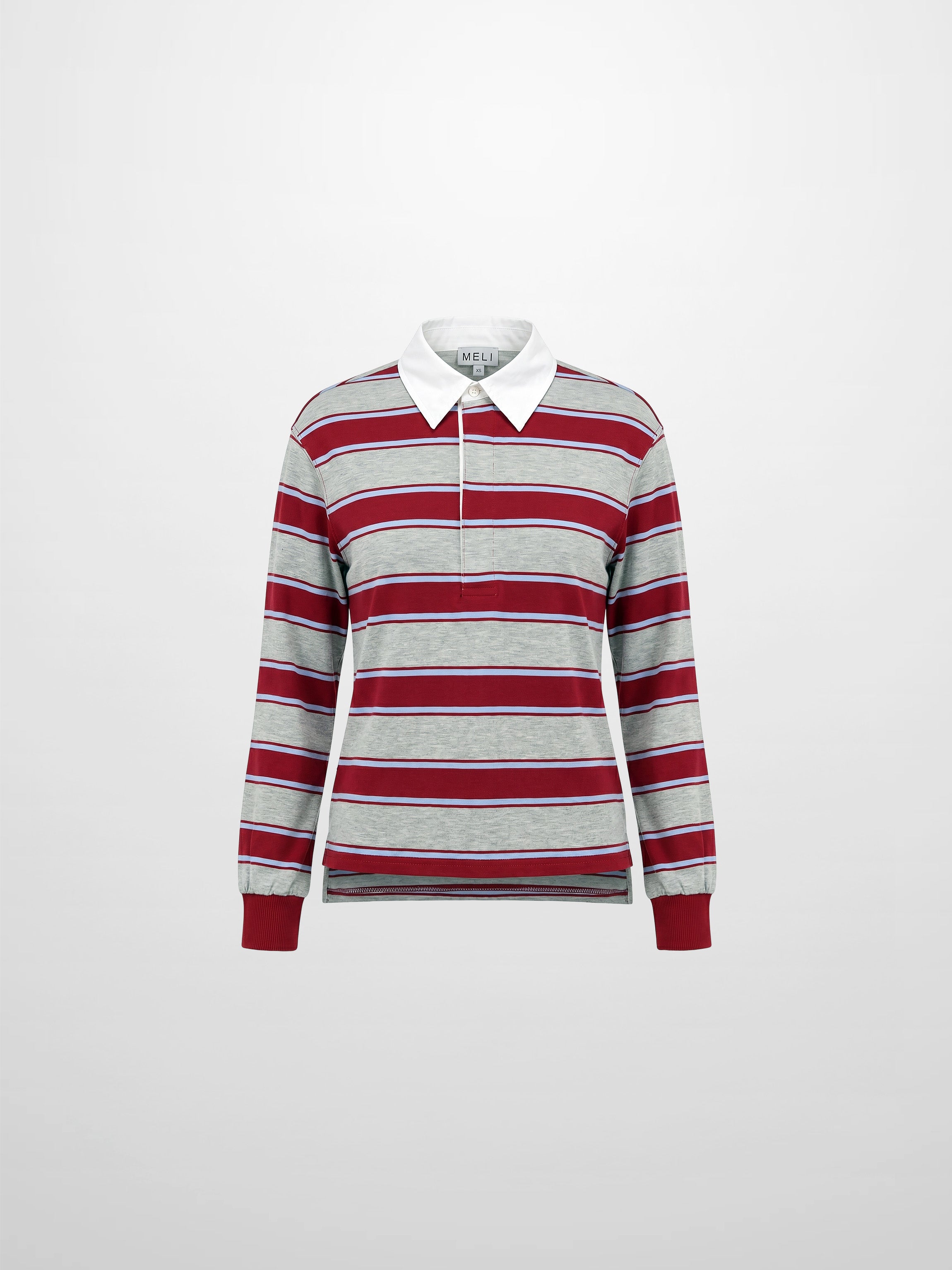 Wide Stripe Rugby T-Shirt-Grey Stripe