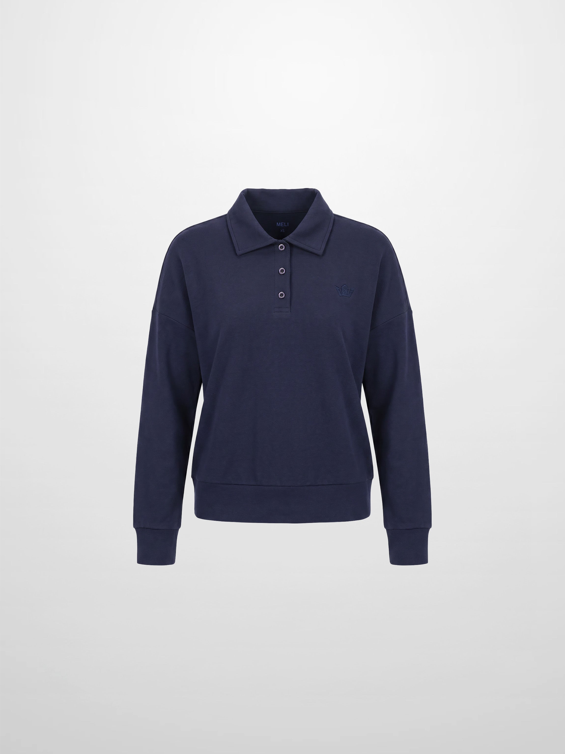 Collared Bomber Tee-Navy