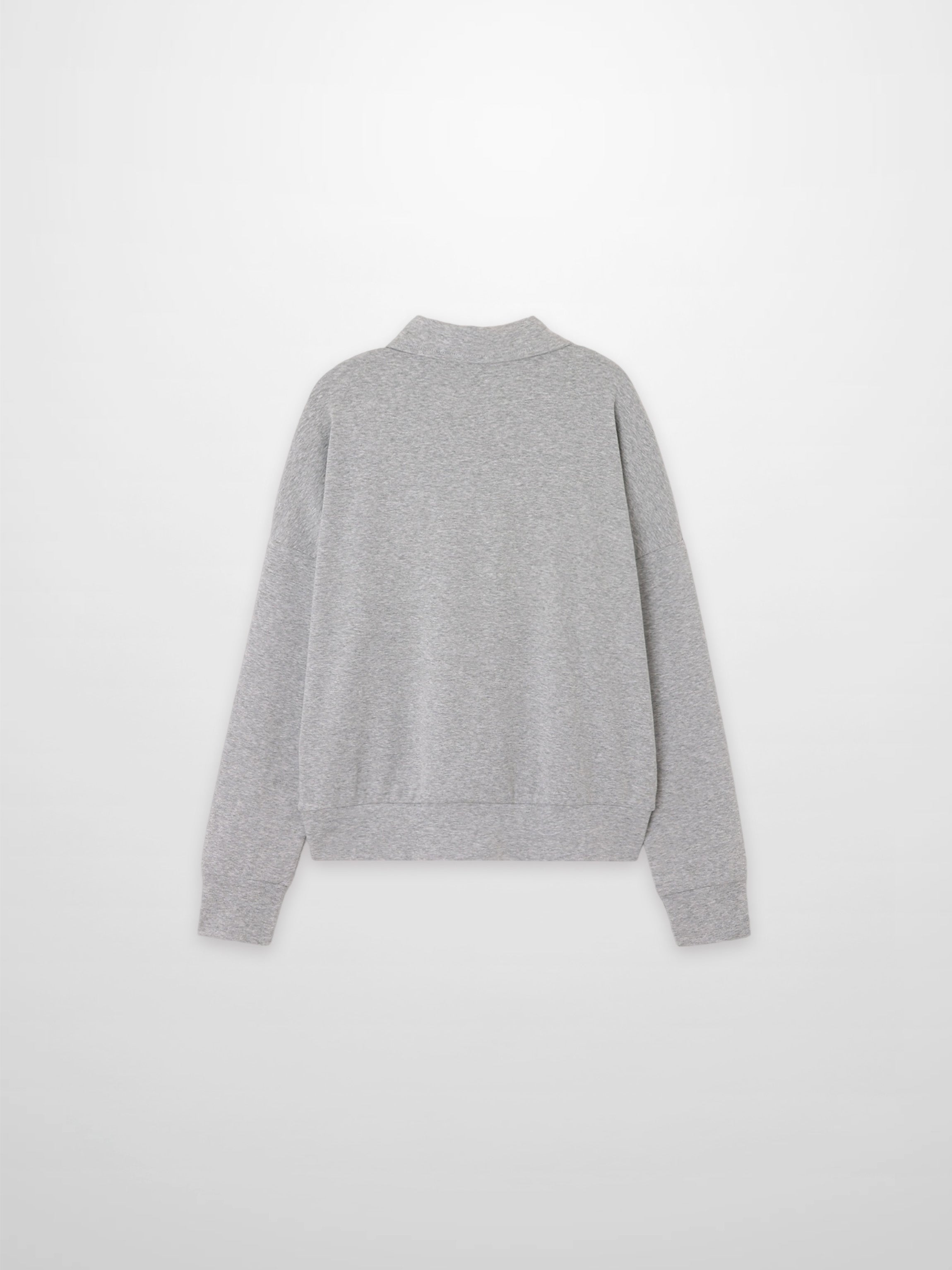 Collared Bomber Tee-Heathered Grey