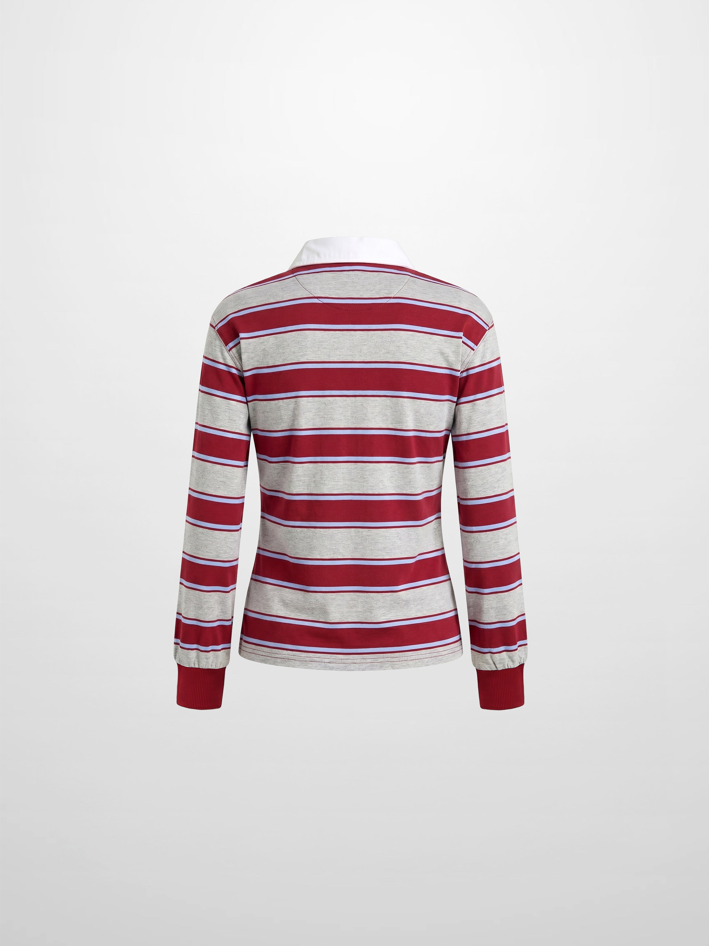 Wide Stripe Rugby T-Shirt-Grey Stripe