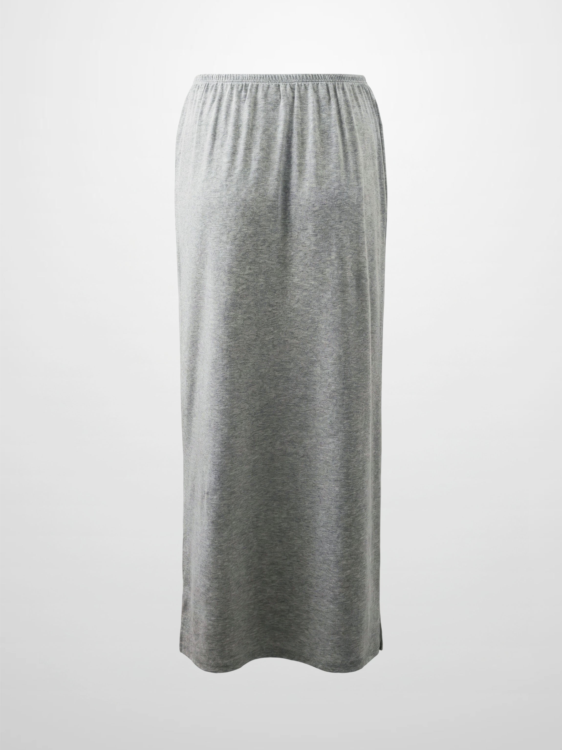 Straight Maxi Drawstring T-Shirt Skirt-Grey