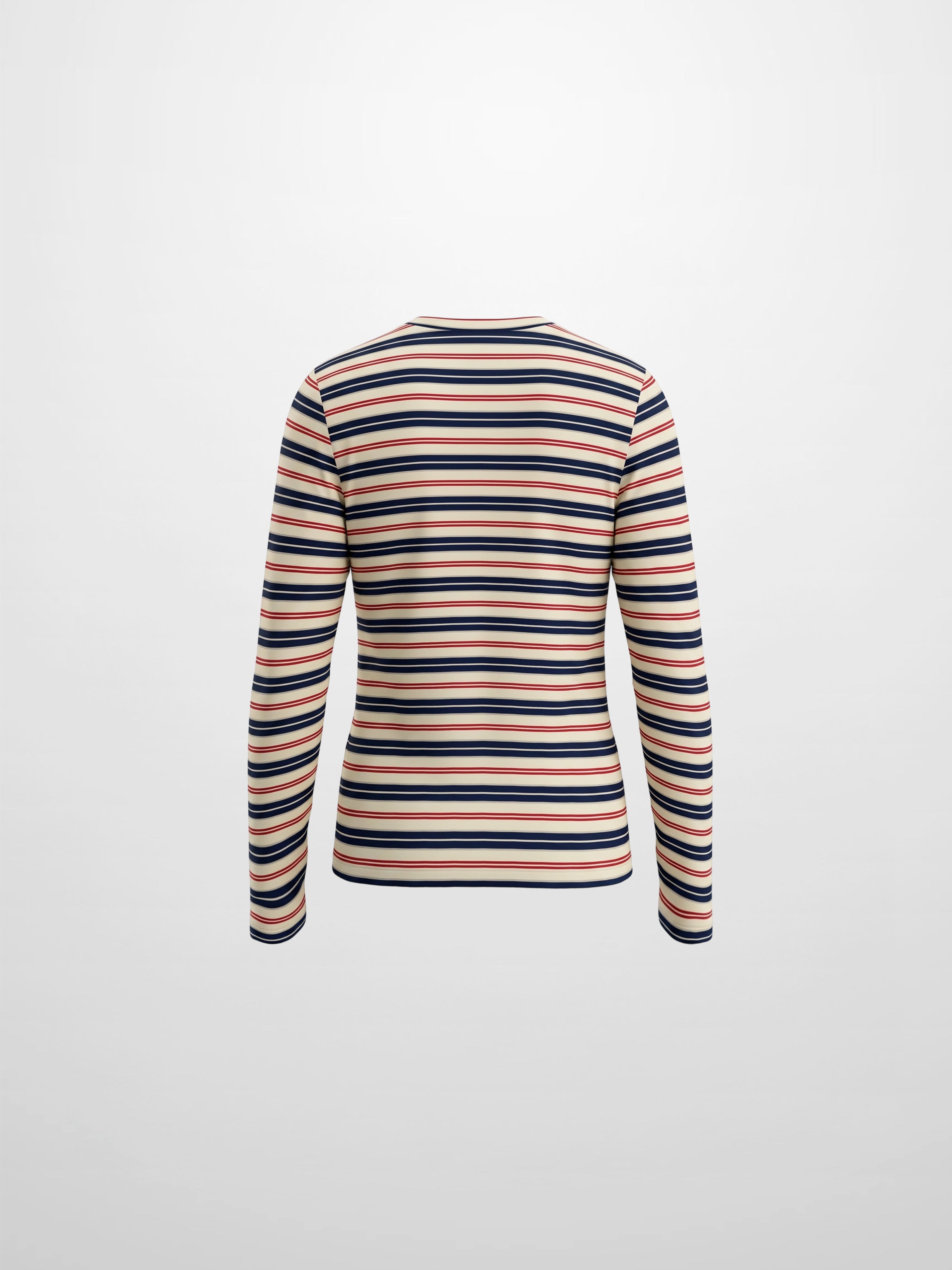 Embroidered Crown Striped Tee-Navy Stripe