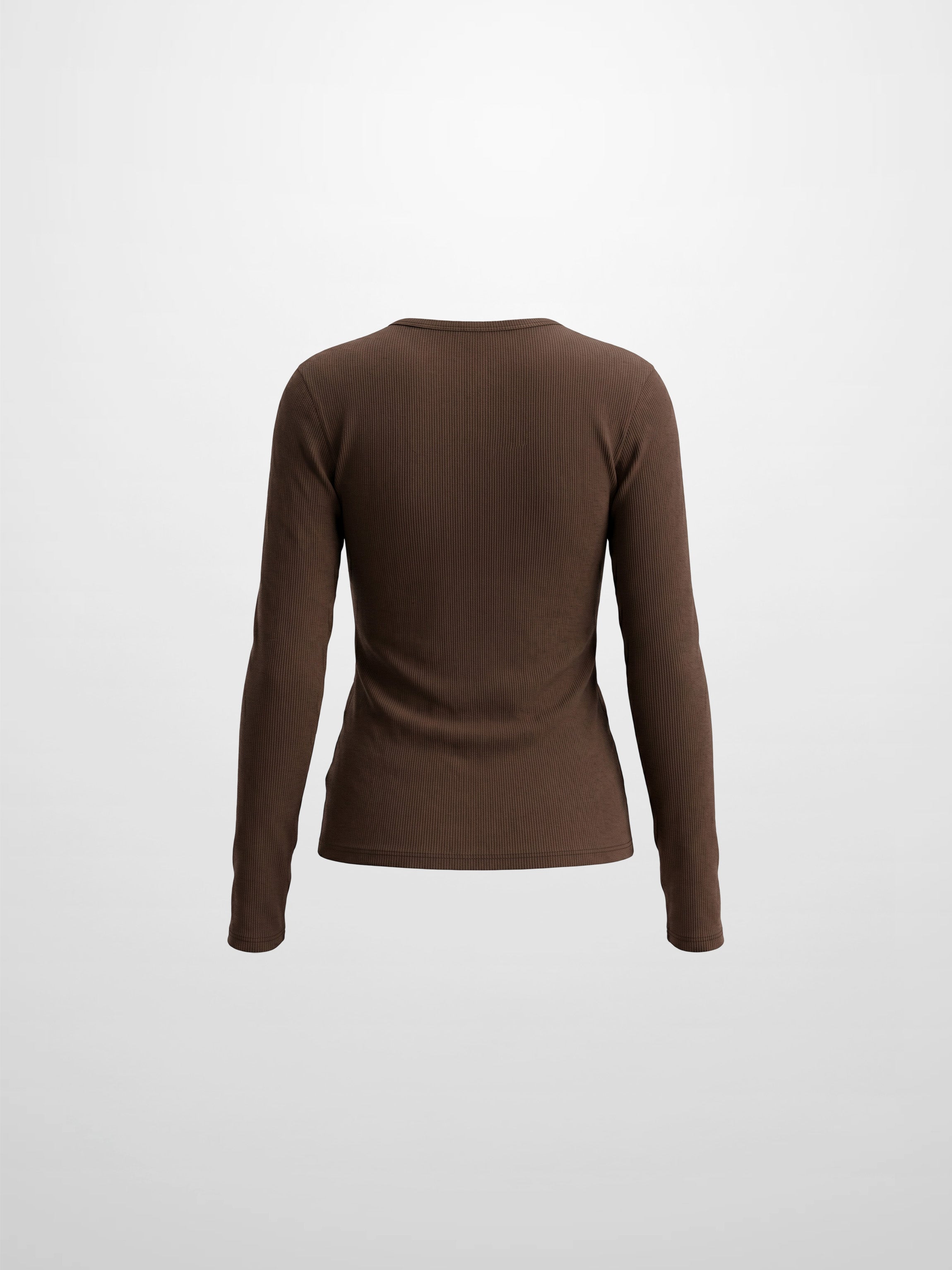 Soft Ribbed High V Tee-Chocolate Brown