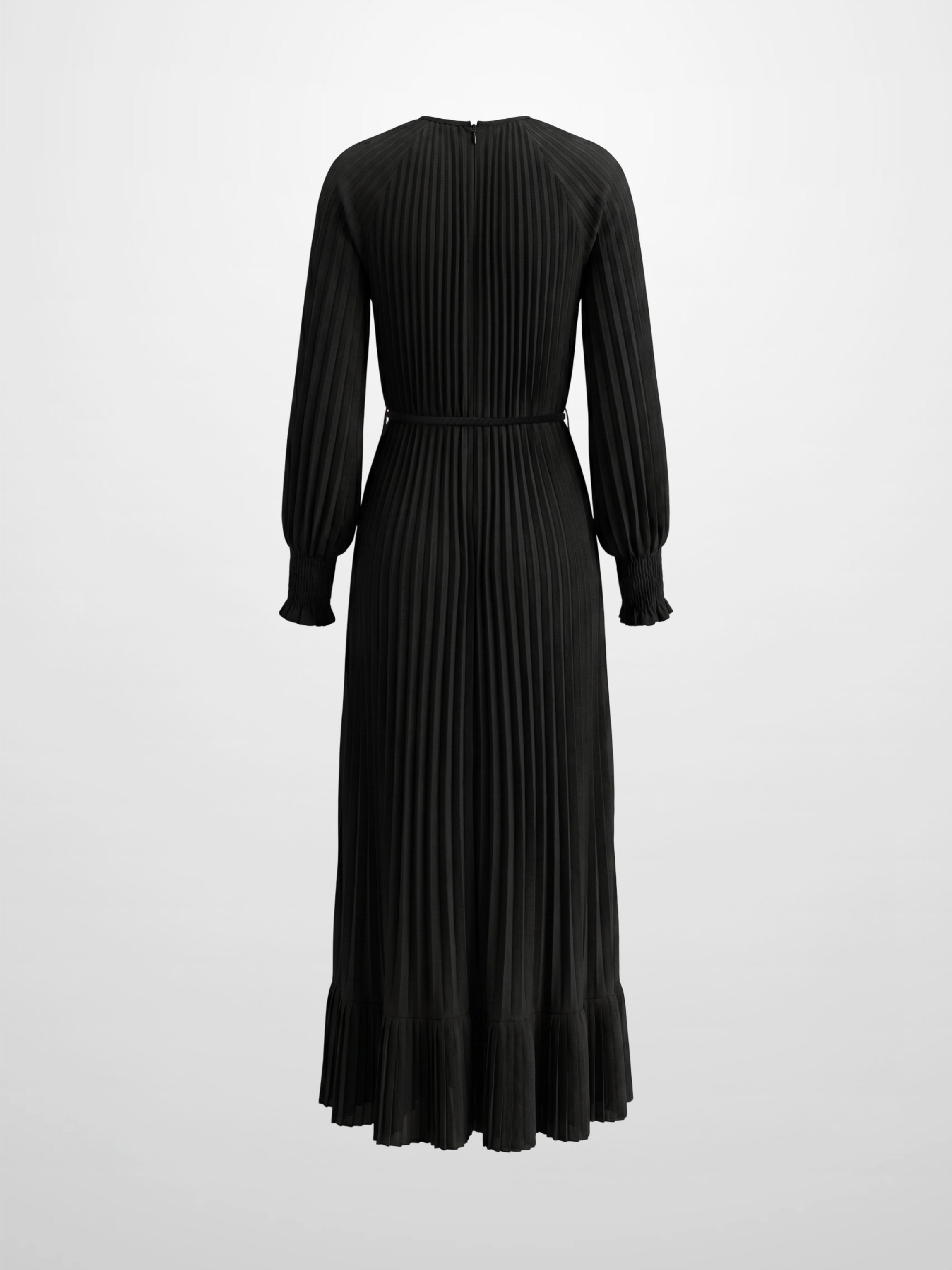 Micro Pleat Dress-Black
