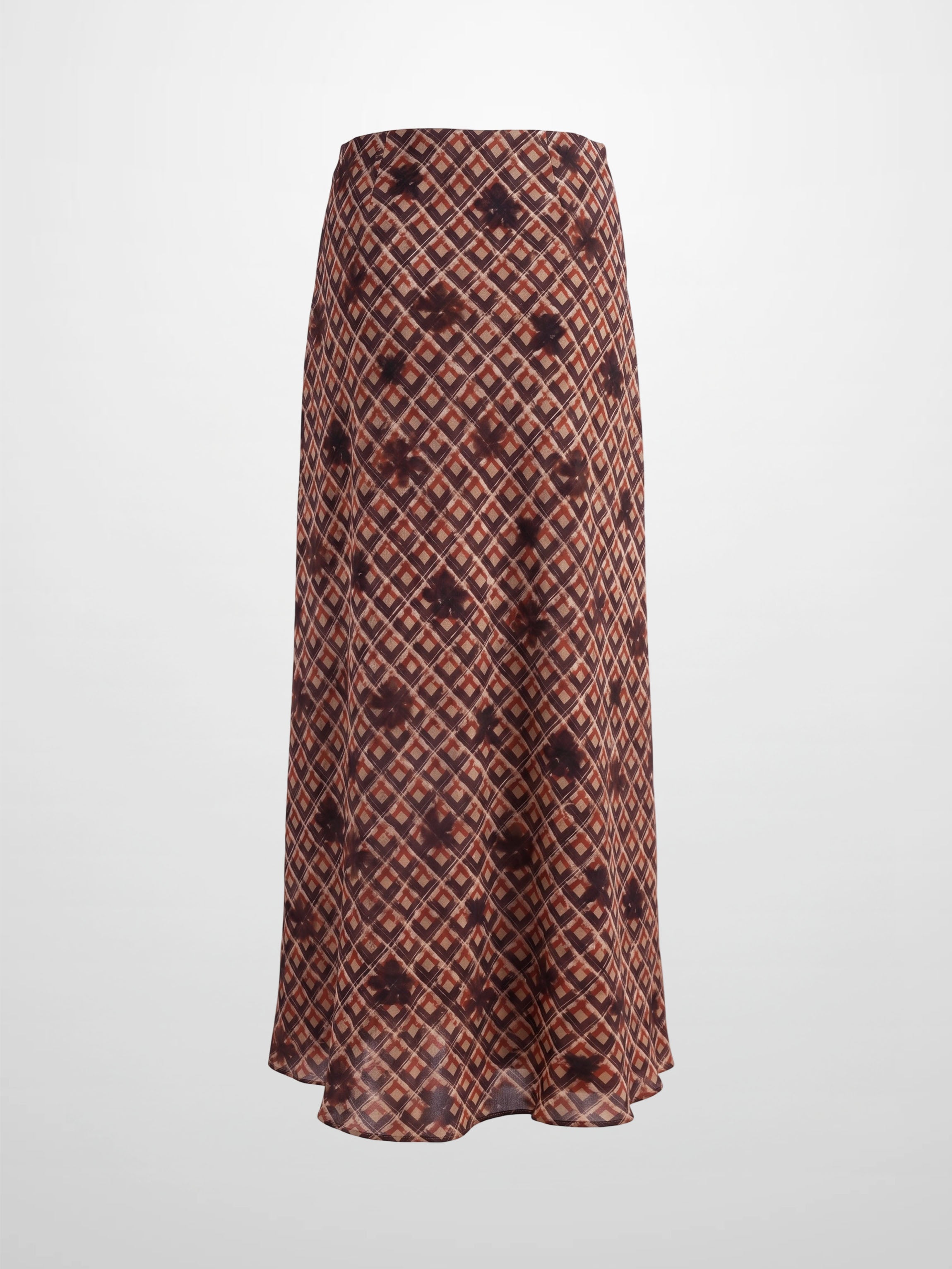 Plaid Slip Skirt - Plaid Floral