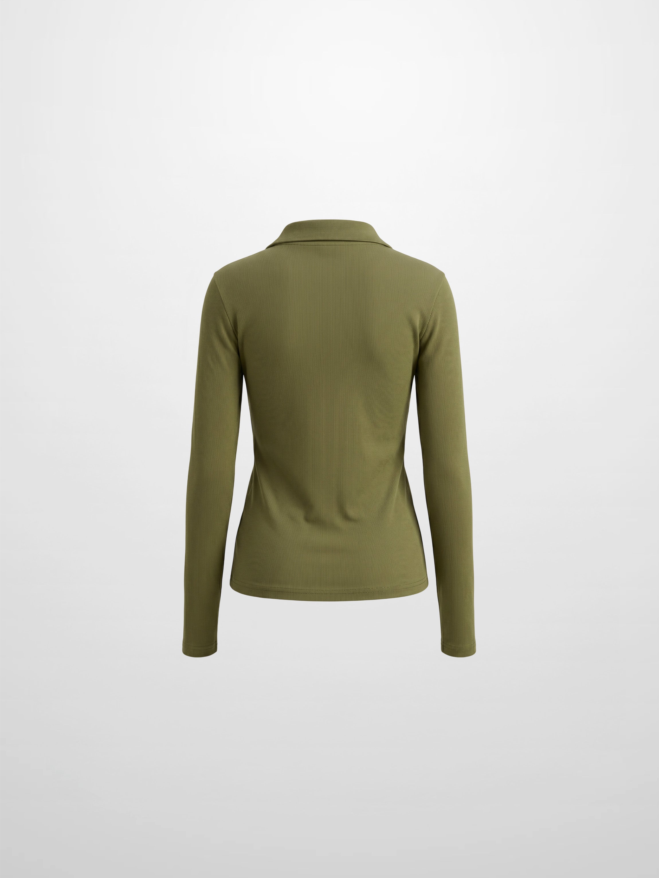 Ribbed Button Down Shirt-Olive