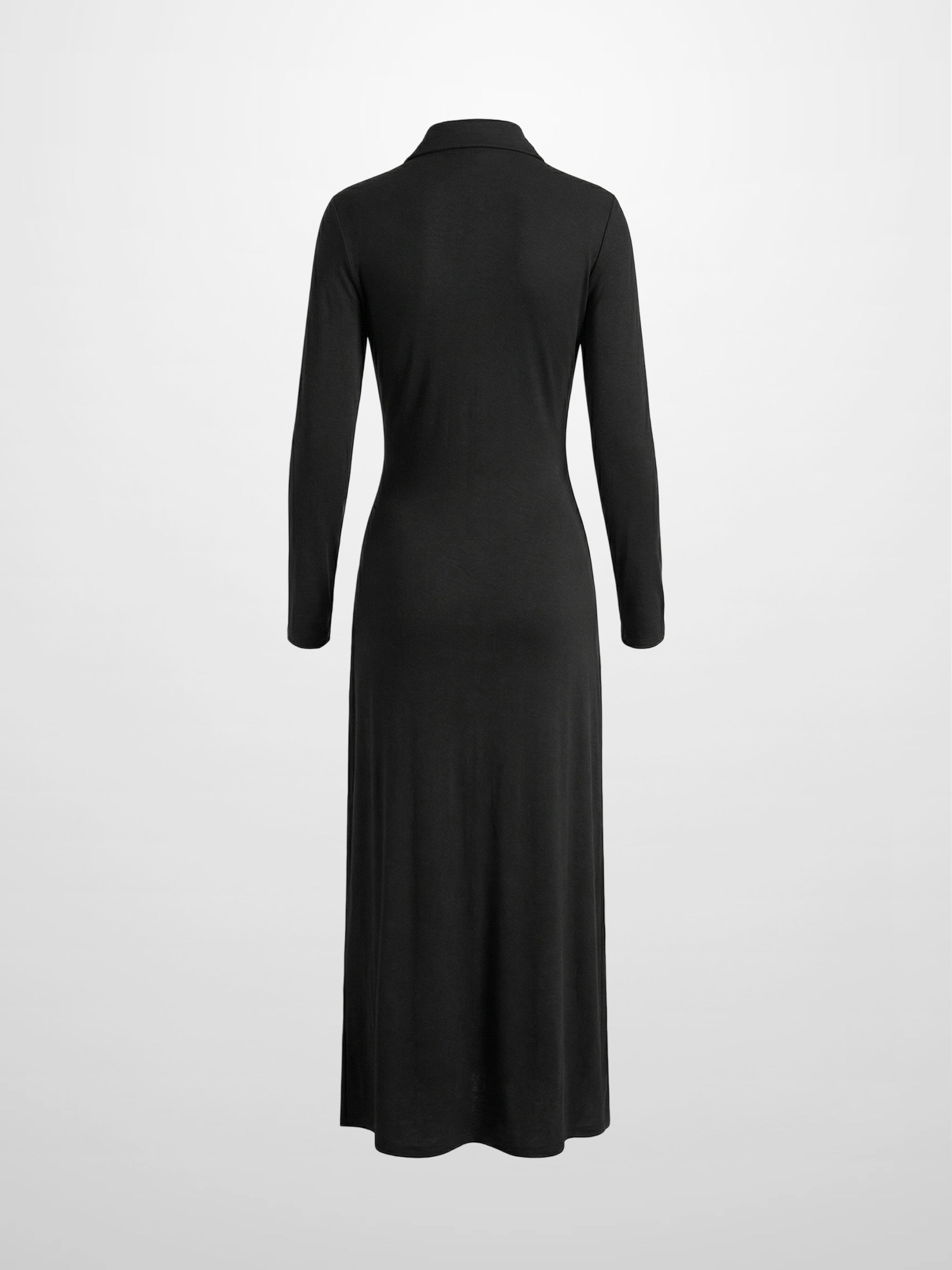 Button Down Ribbed Maxi Dress-Black
