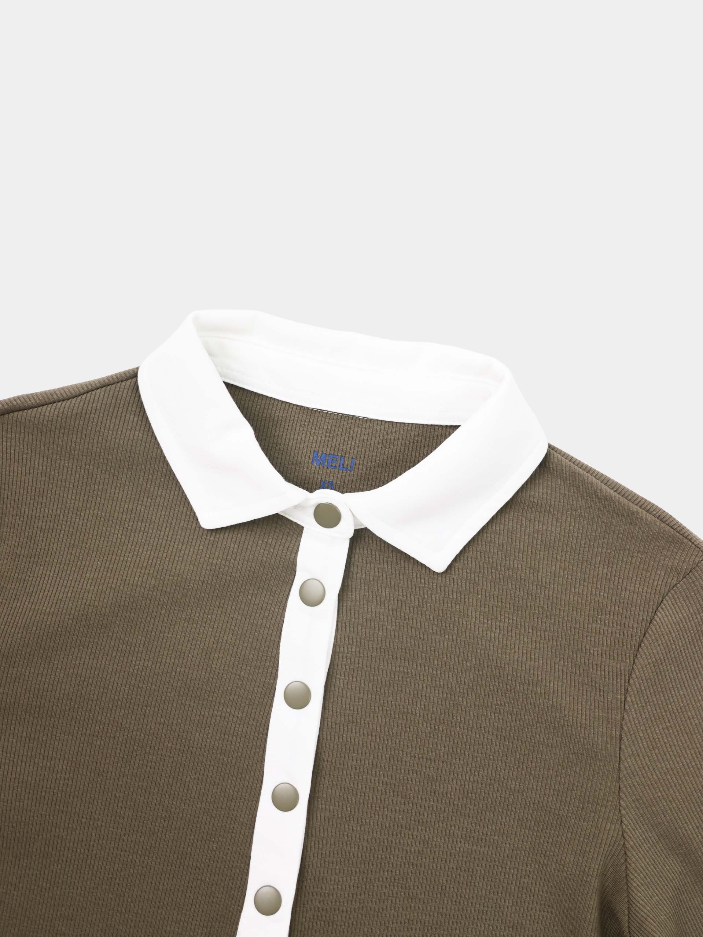 White Collar Polo-Olive