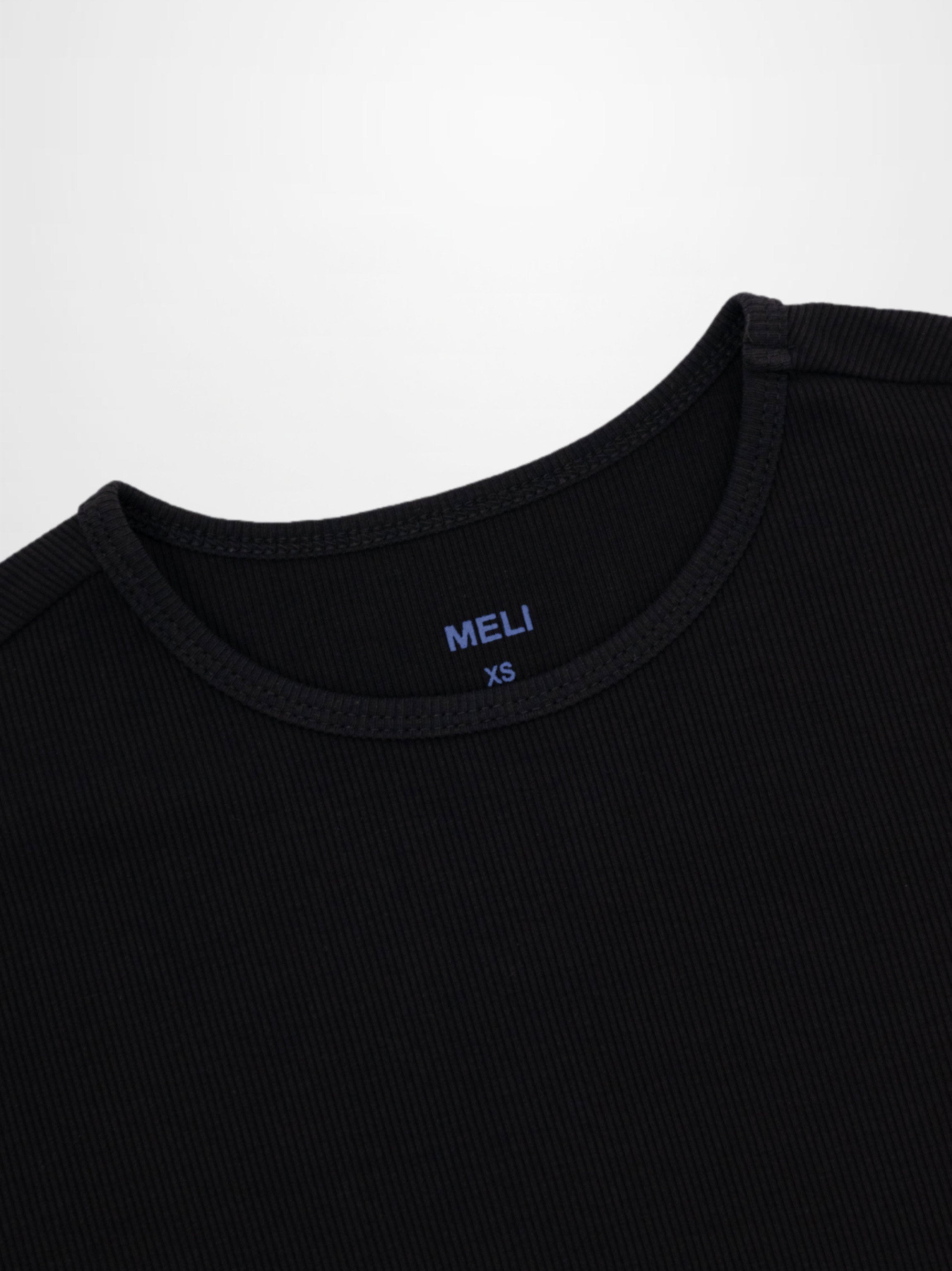 Ribbed Crew Bomber-Black