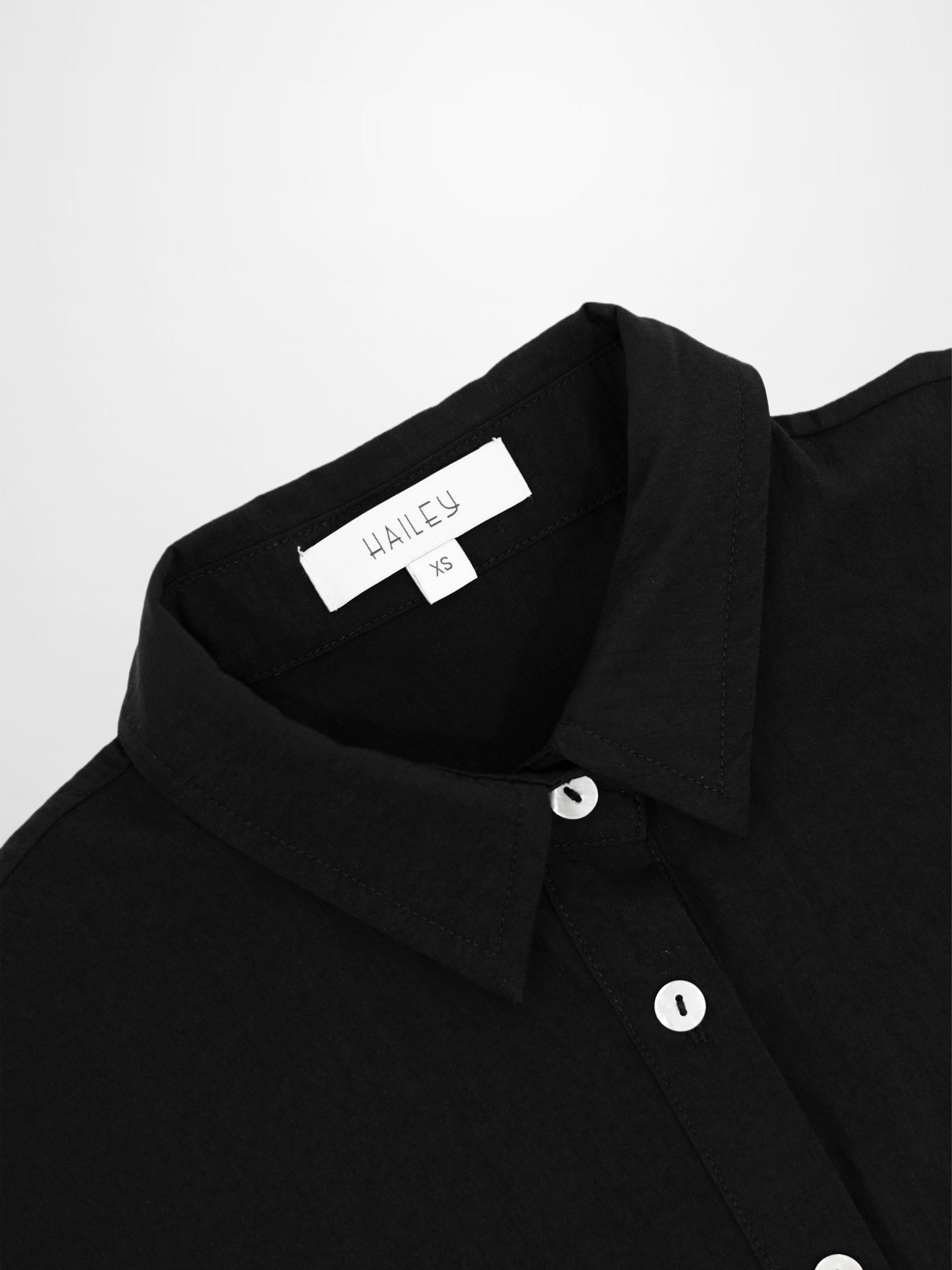 Boxy Dolman Sleeve Crinkle Blouse-Black