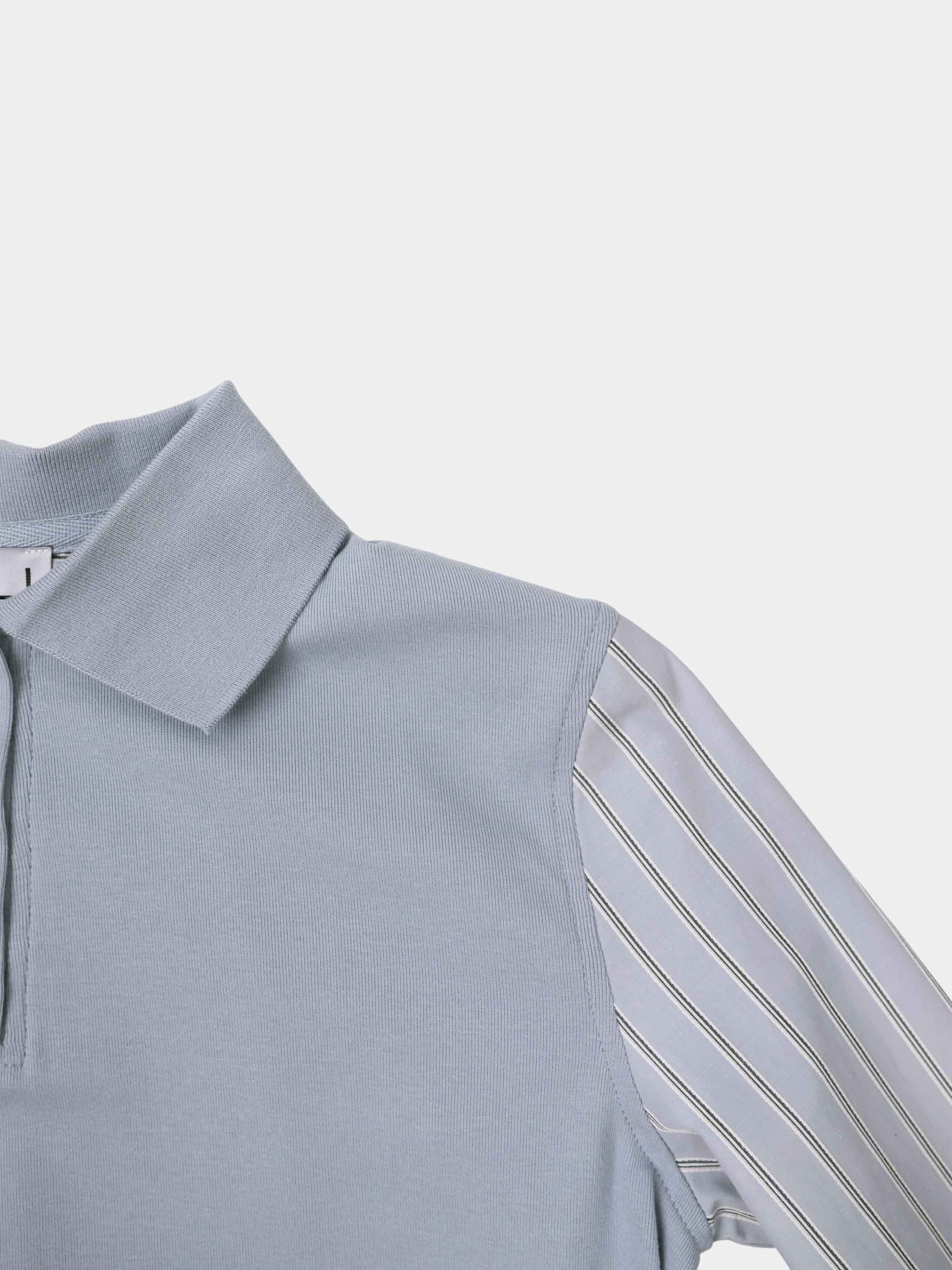 Shirt Back Polo T-Shirt-Dusty Blue