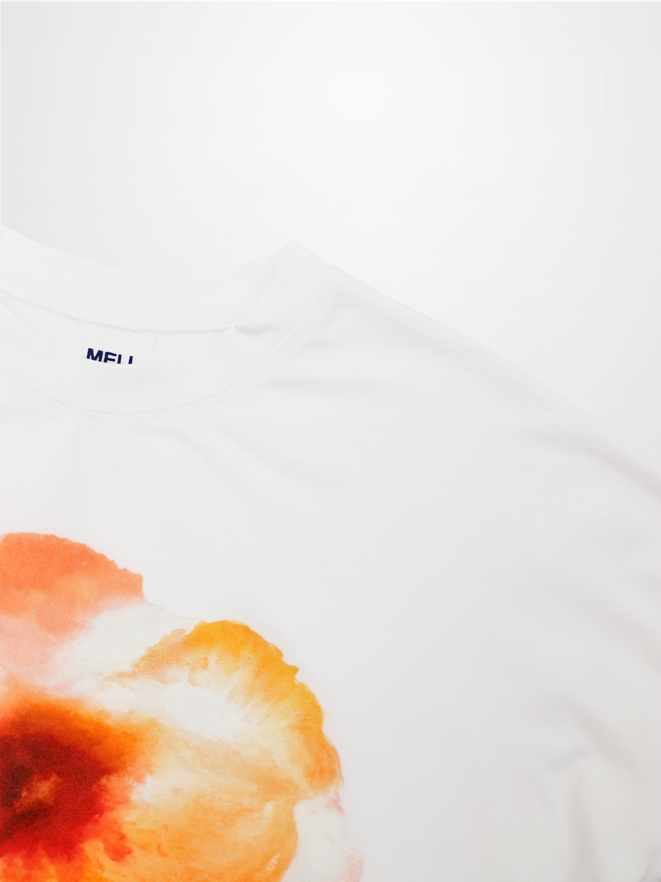 Motif Printed Tee-Peach Flower
