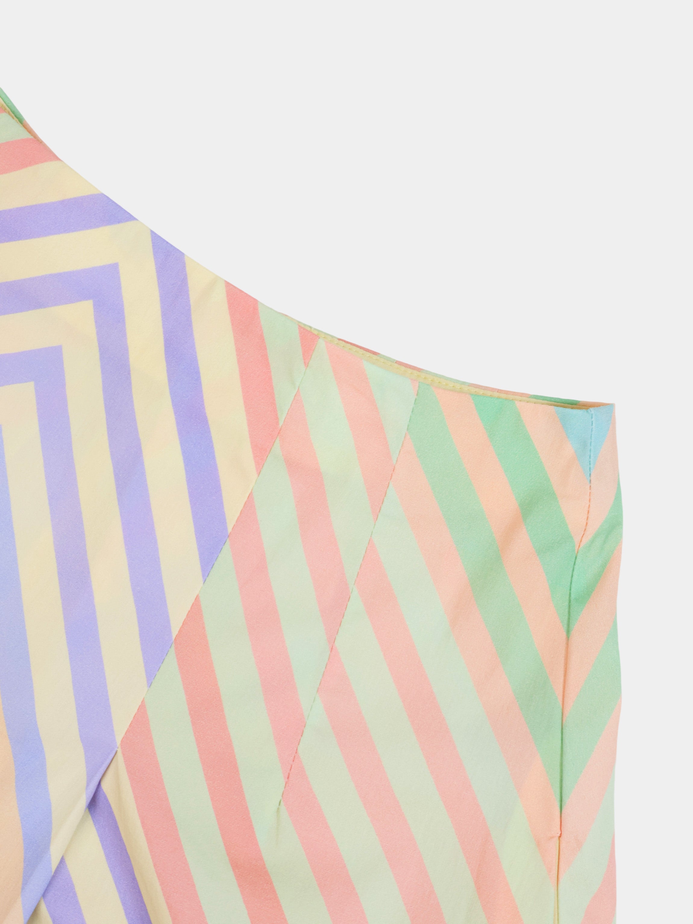 High Waisted Printed Skirt-Pastel Stripe
