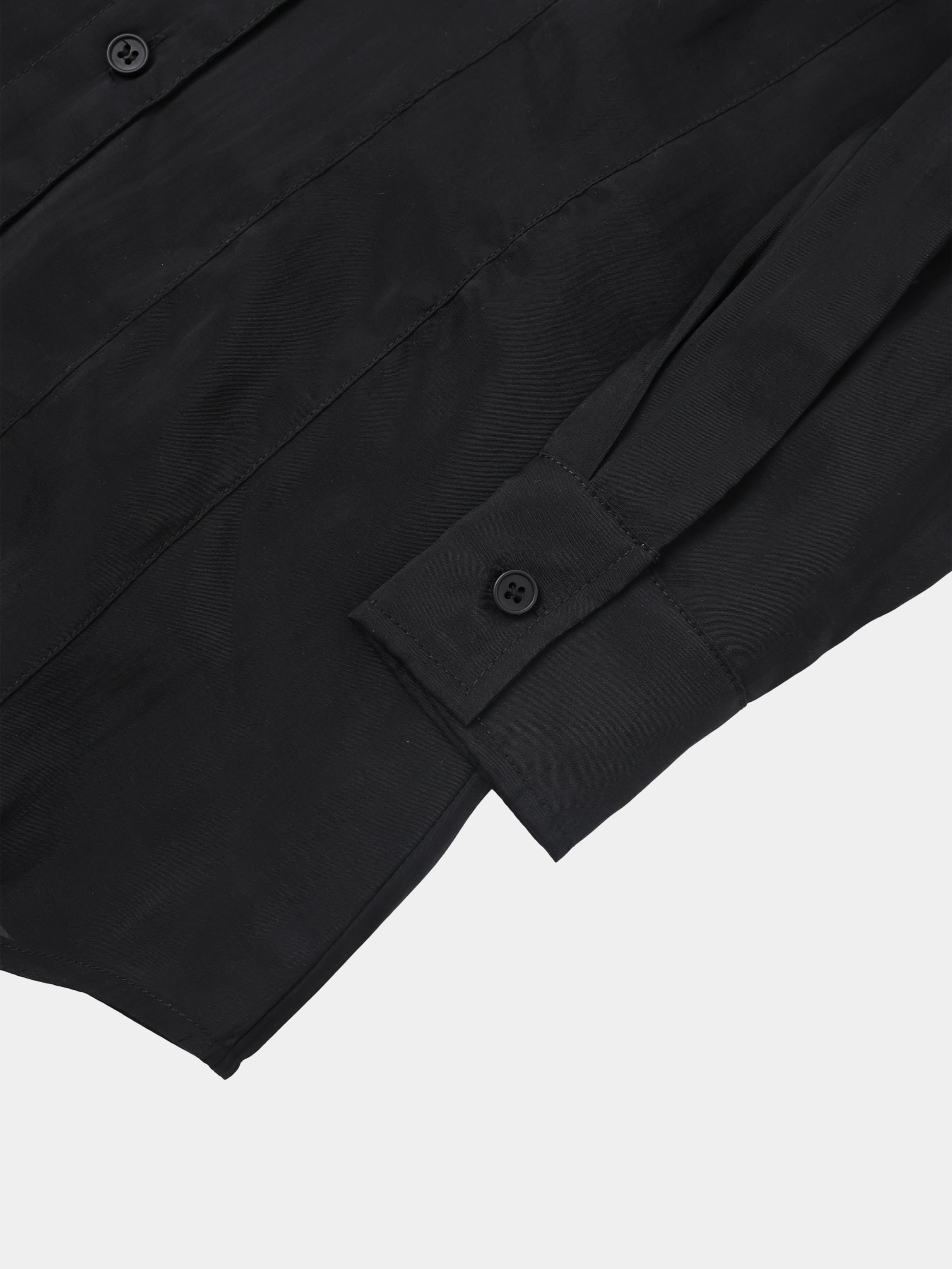 High V Neck Blouse-Black