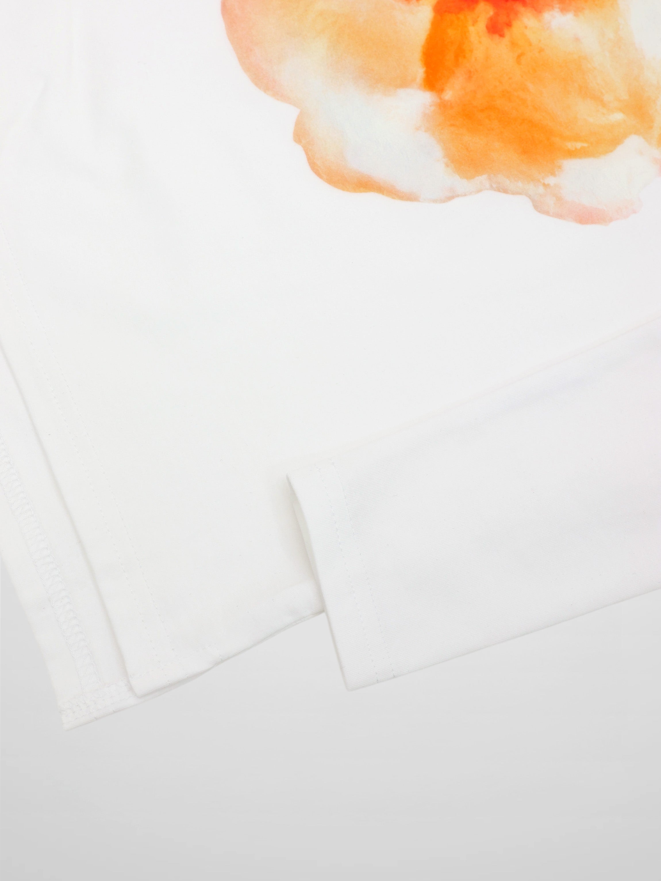 Motif Printed Tee-Peach Flower