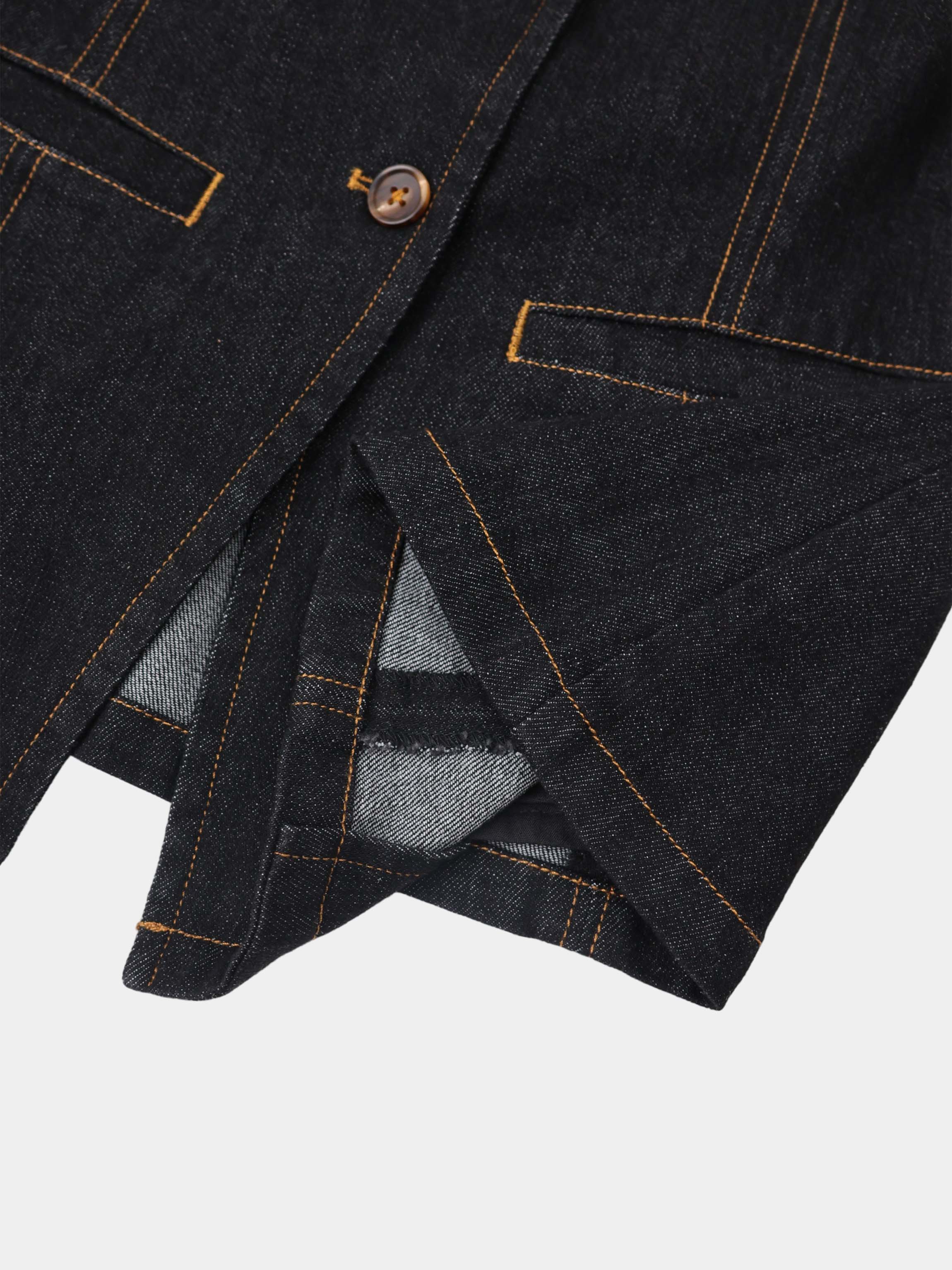 Denim Vest - Black