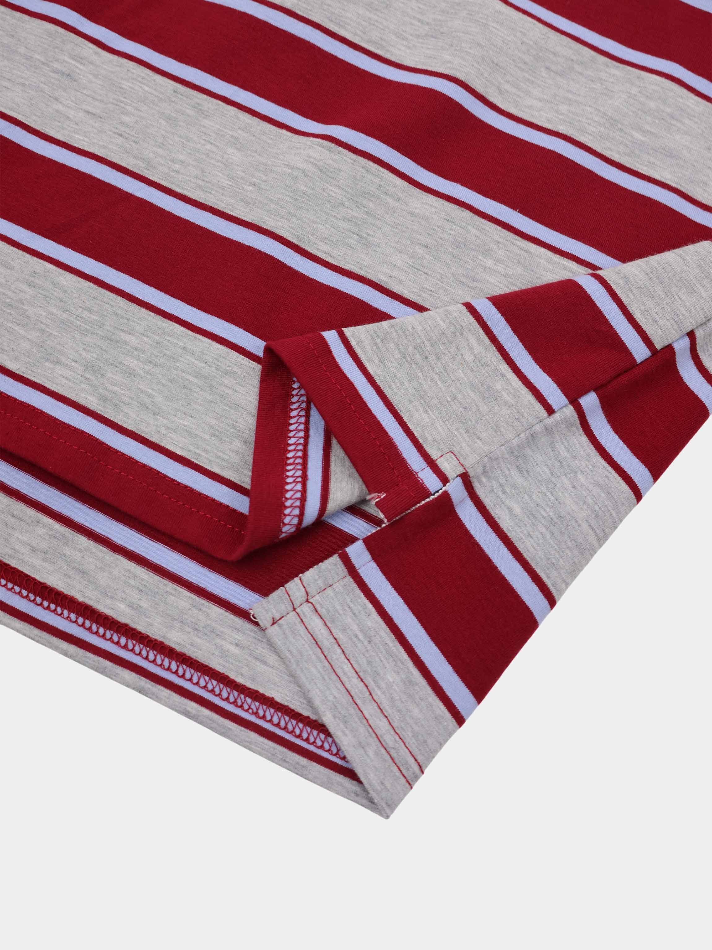 Wide Stripe Rugby T-Shirt-Grey Stripe