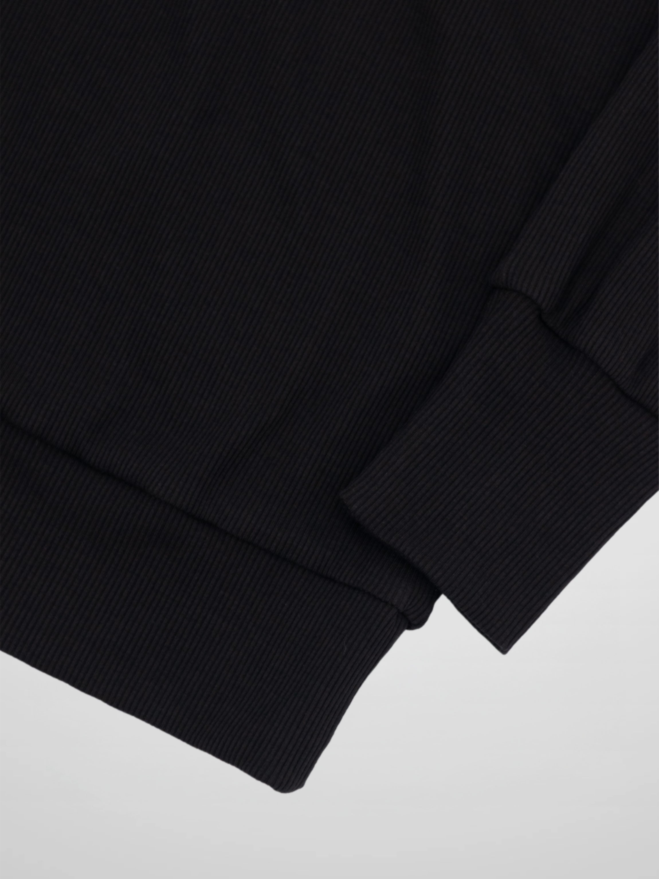 Ribbed Crew Bomber-Black