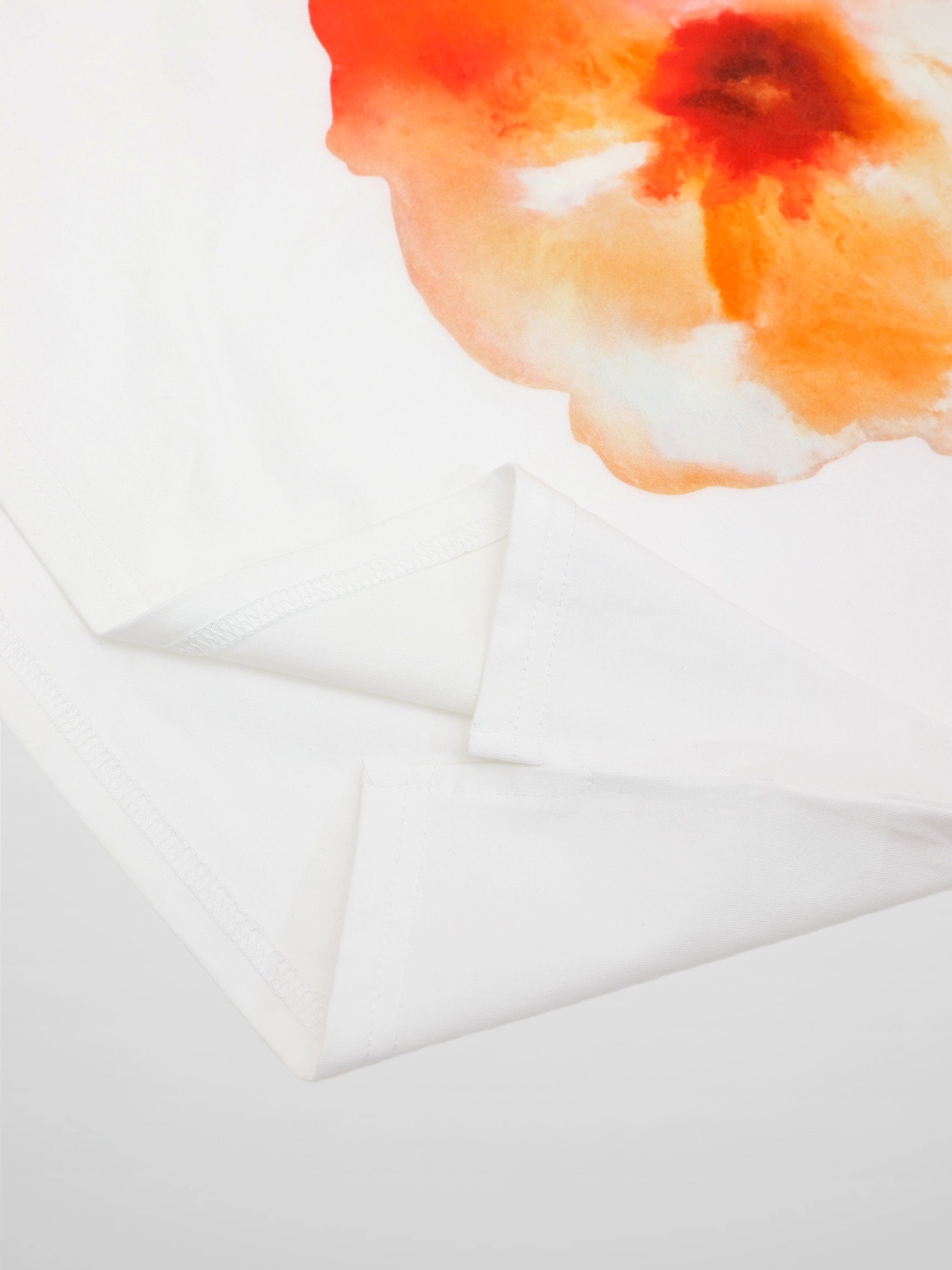 Motif Printed Tee-Peach Flower