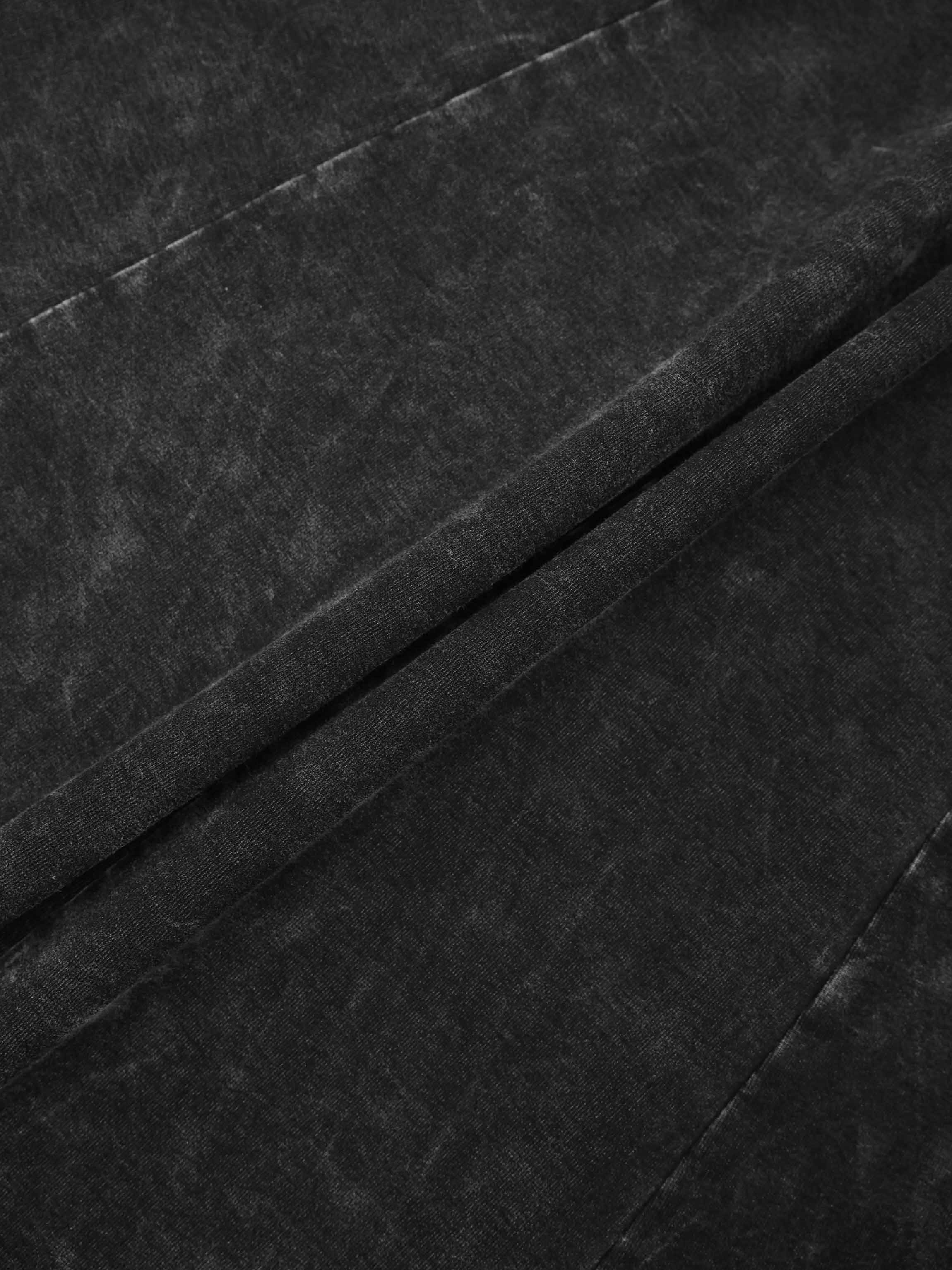 Paneled Flare Skirt 35"-Black Wash