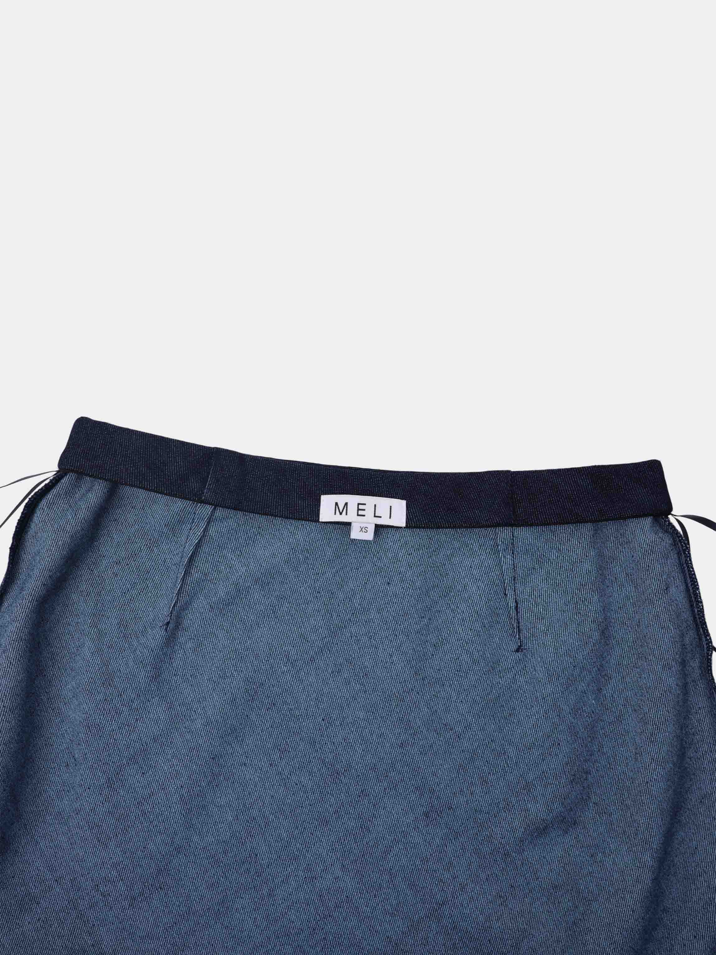 Classic Denim Skirt 37"-Dark Blue