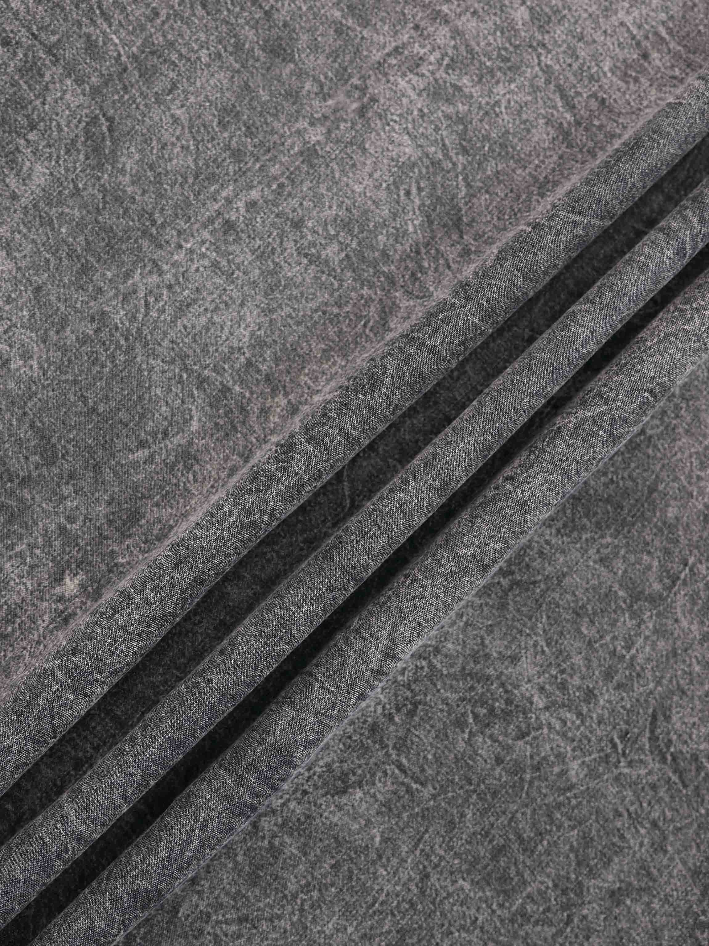 Elastic Ruffle Waist Denim Skirt-Black Wash