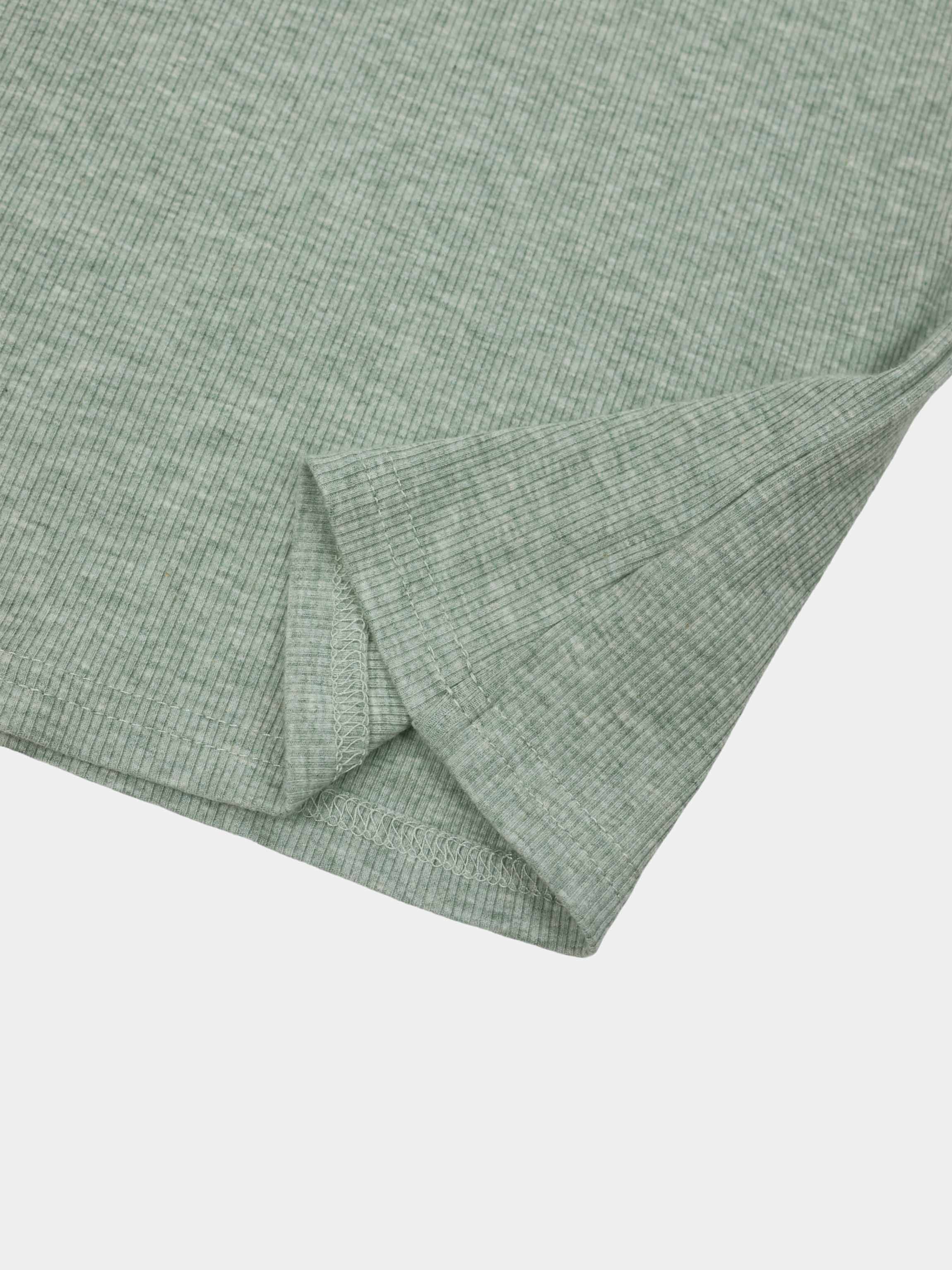 Heathered Collared Tee-Aqua