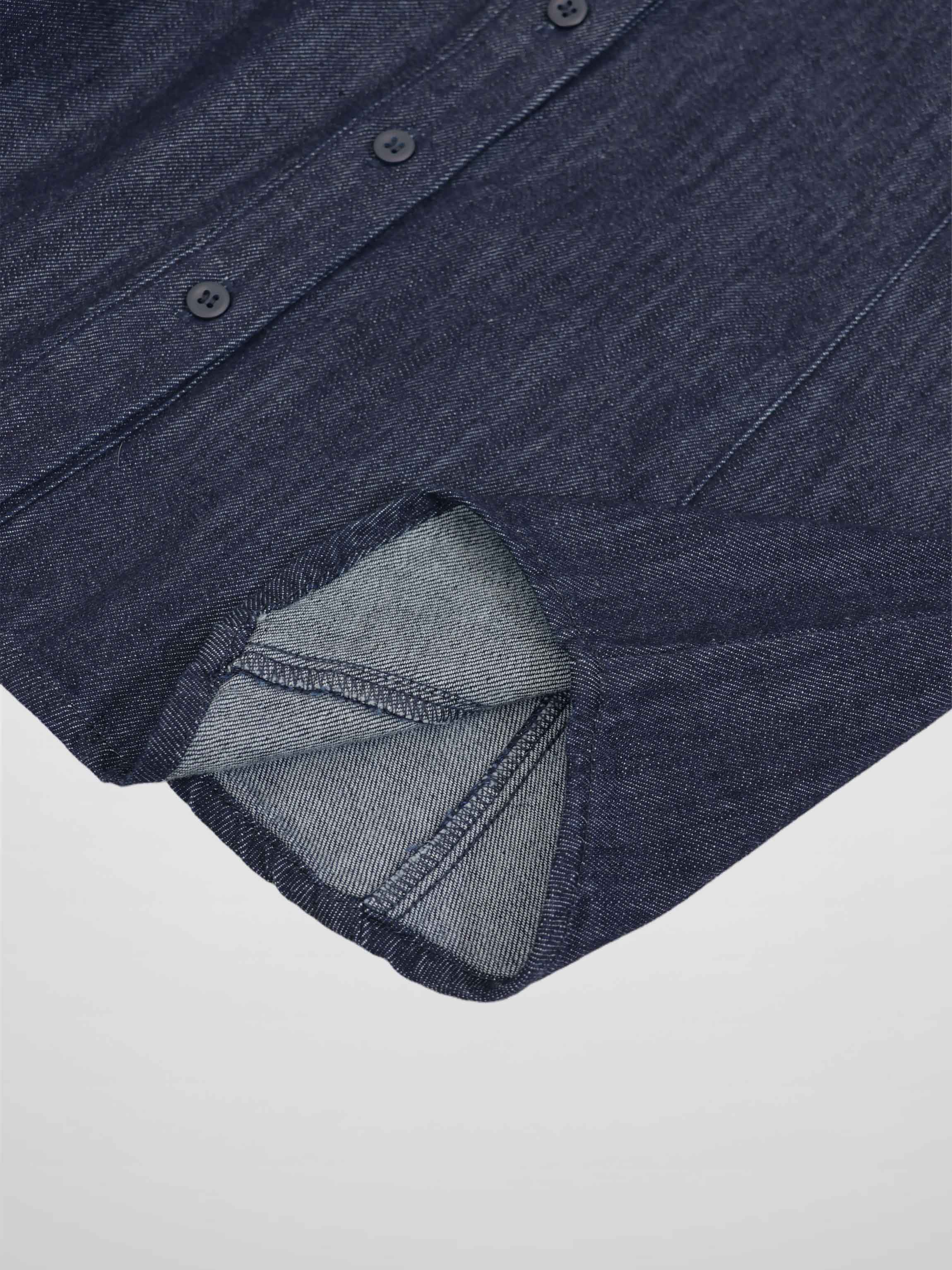 Classic Denim Shirt-Dark Blue