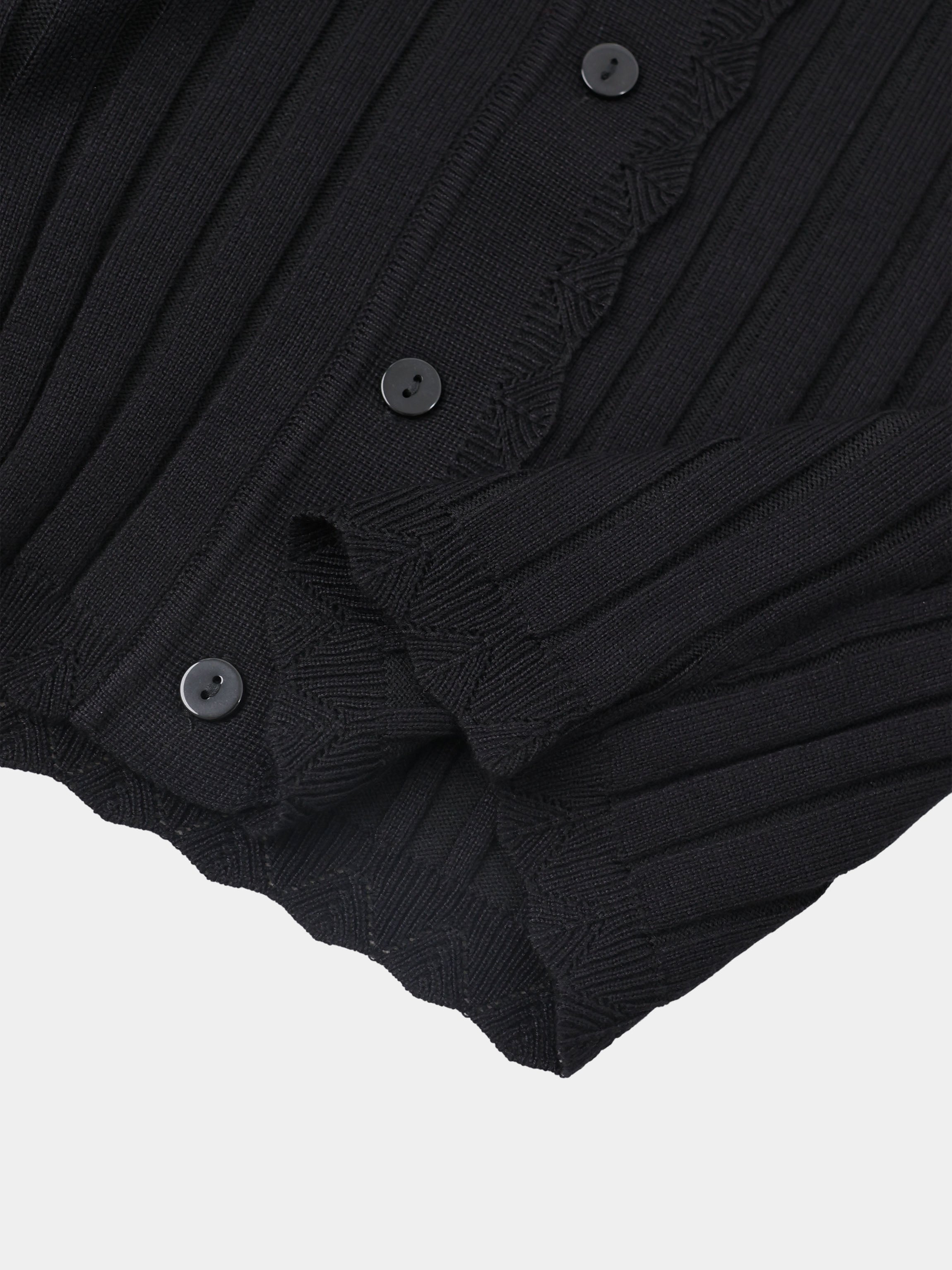 Scalloped Edge Cardigan-Black