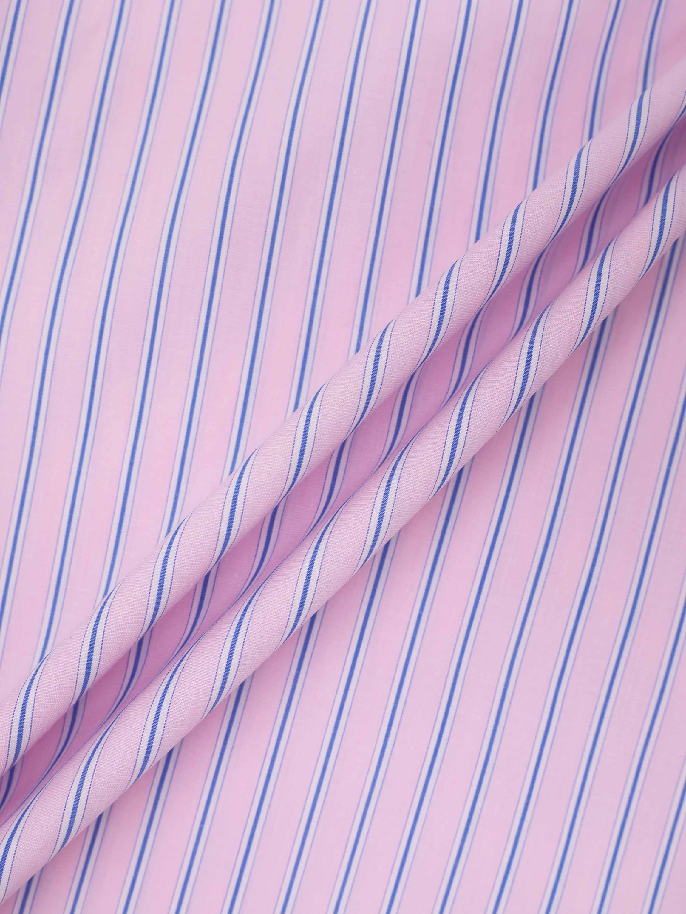 Pinstripe Tie Front Shirtdress-Pink Stripe