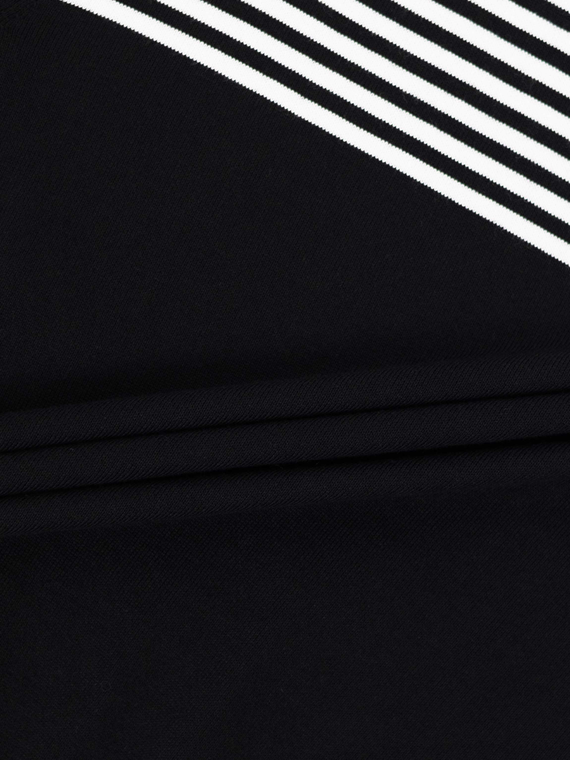 Thin Stripe Turtleneck Sweater-Black/White