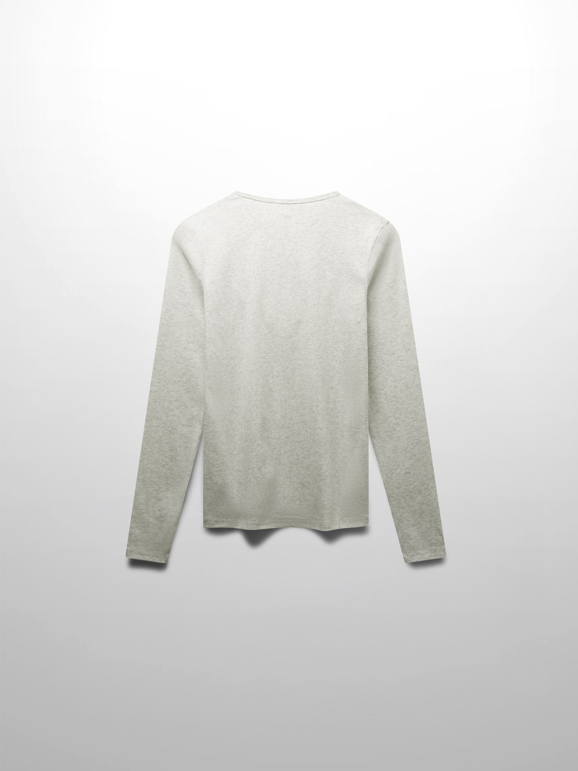 Basic High V Tee Long Sleeve-Heathered Grey