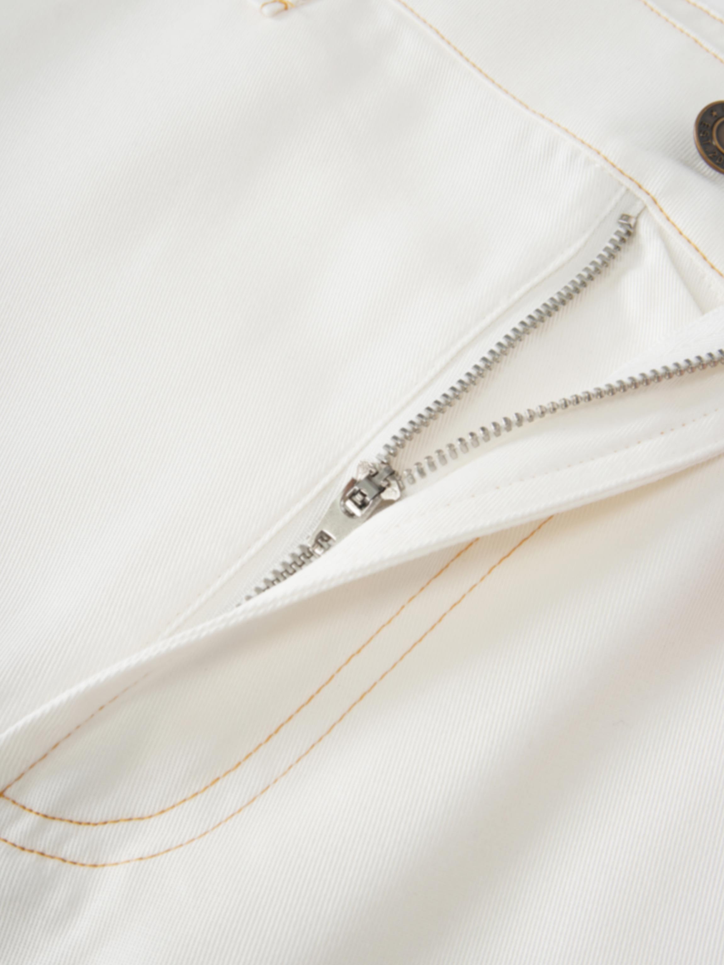 Lightweight A-Line Skirt-Solid White