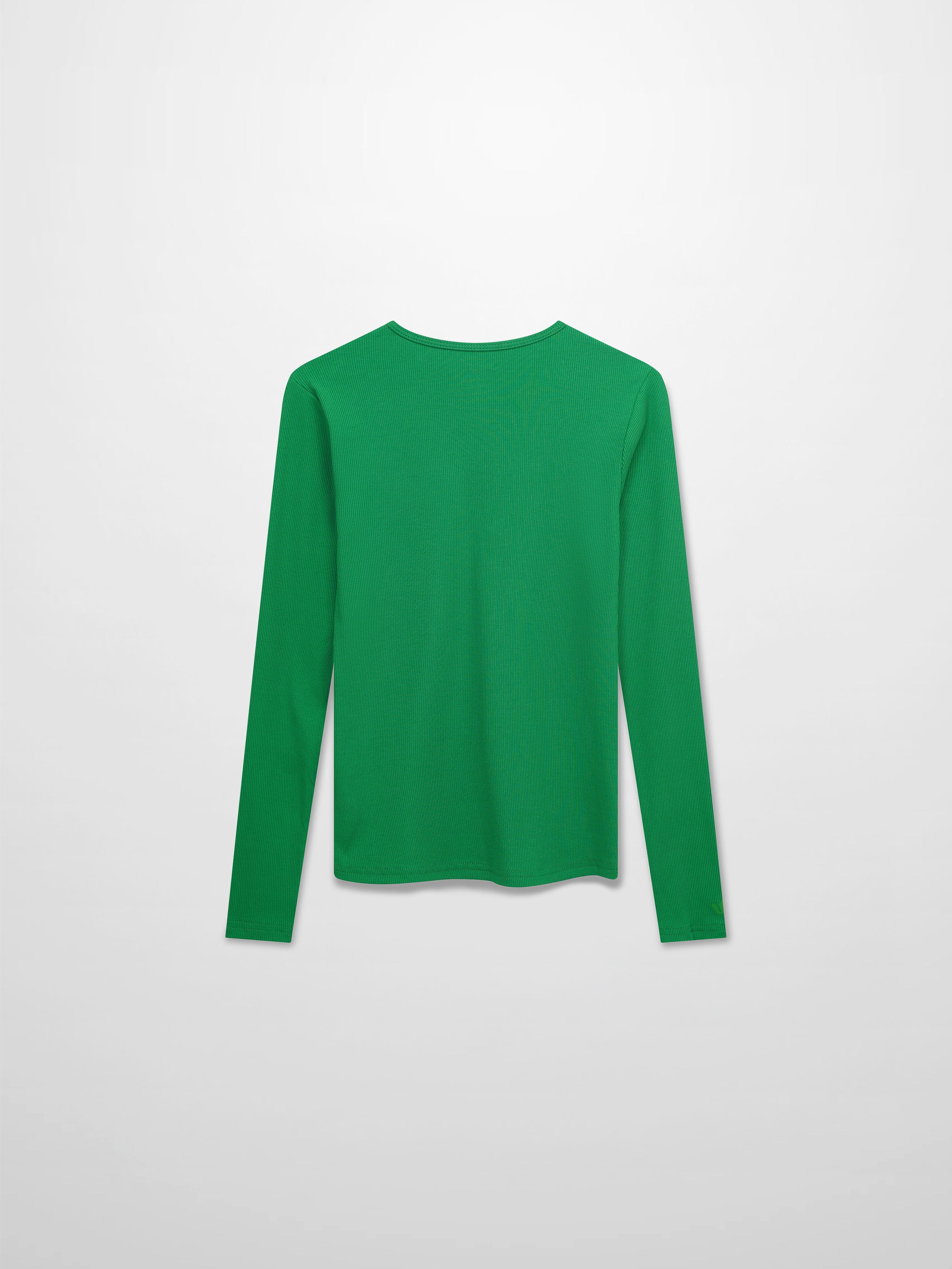 Soft Ribbed High V Tee-Kelly Green