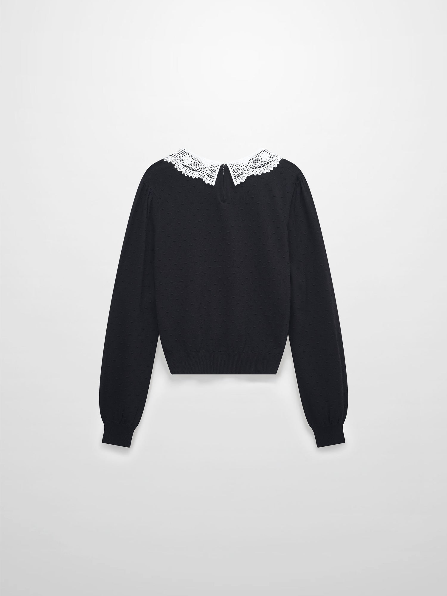 Crew Neck Pebbled Sweater-Black