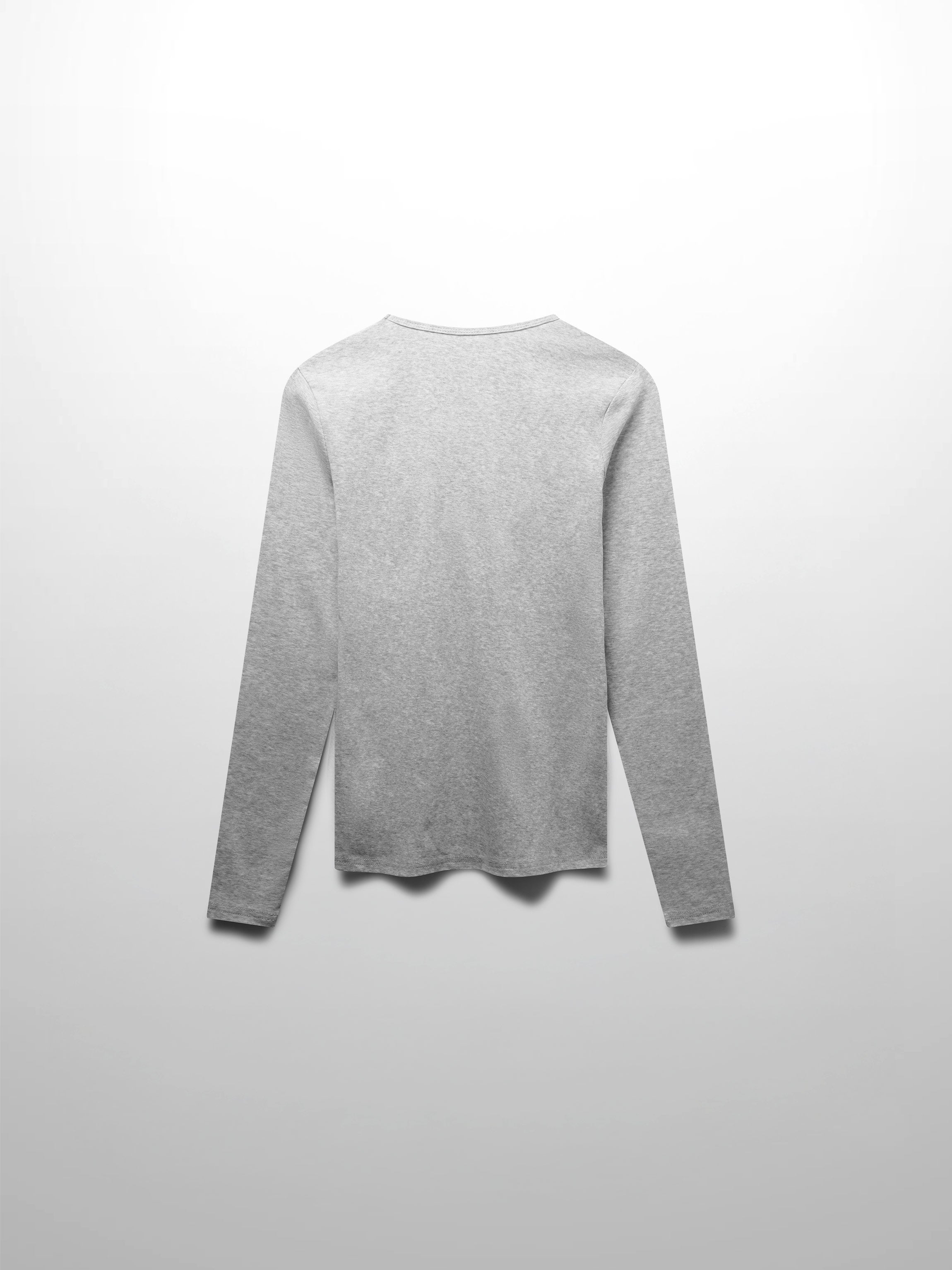 Basic High V Tee Long Sleeve-Dark Heathered Grey